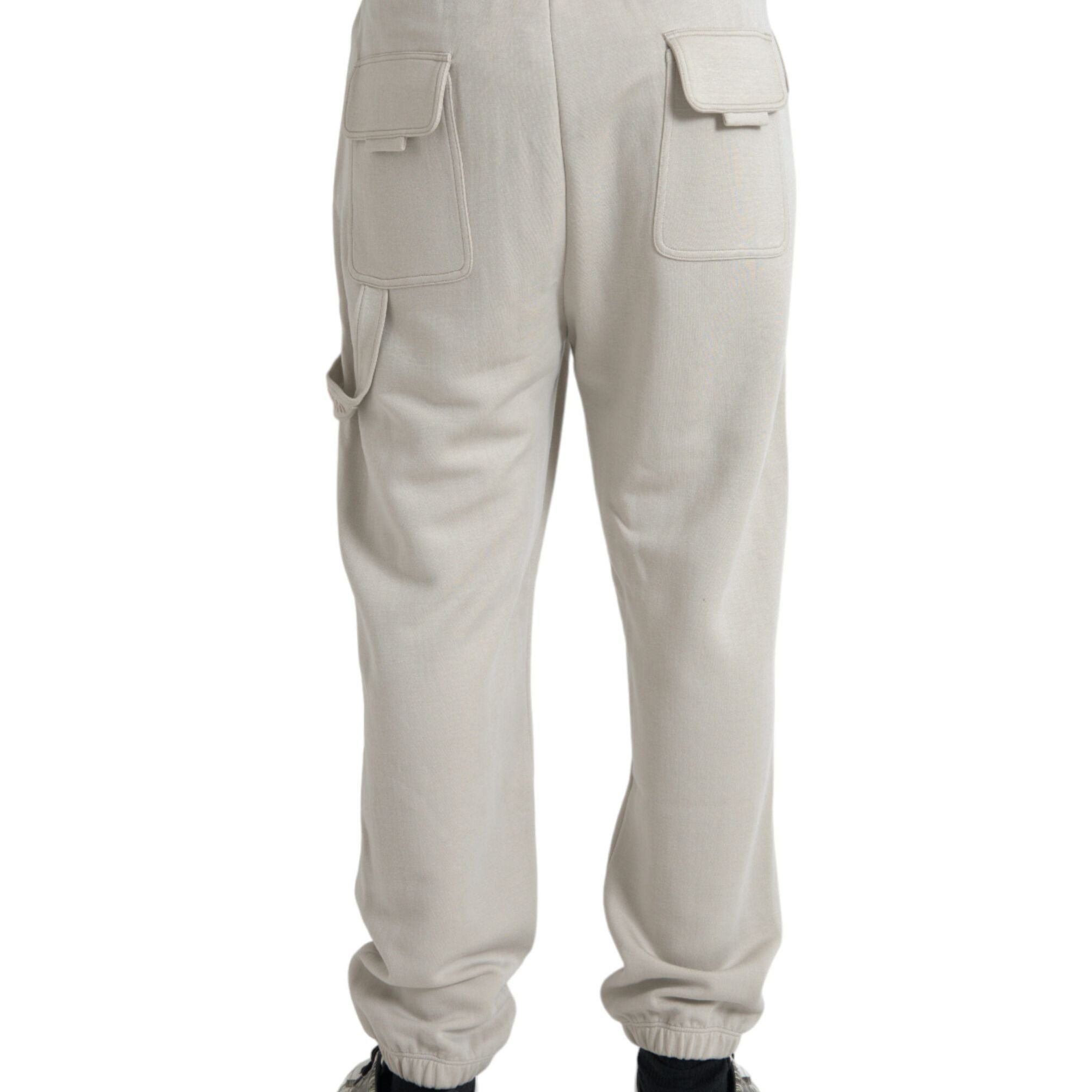 Dolce & Gabbana Off White Viscose Cargo Jogger Sweatpants Pants