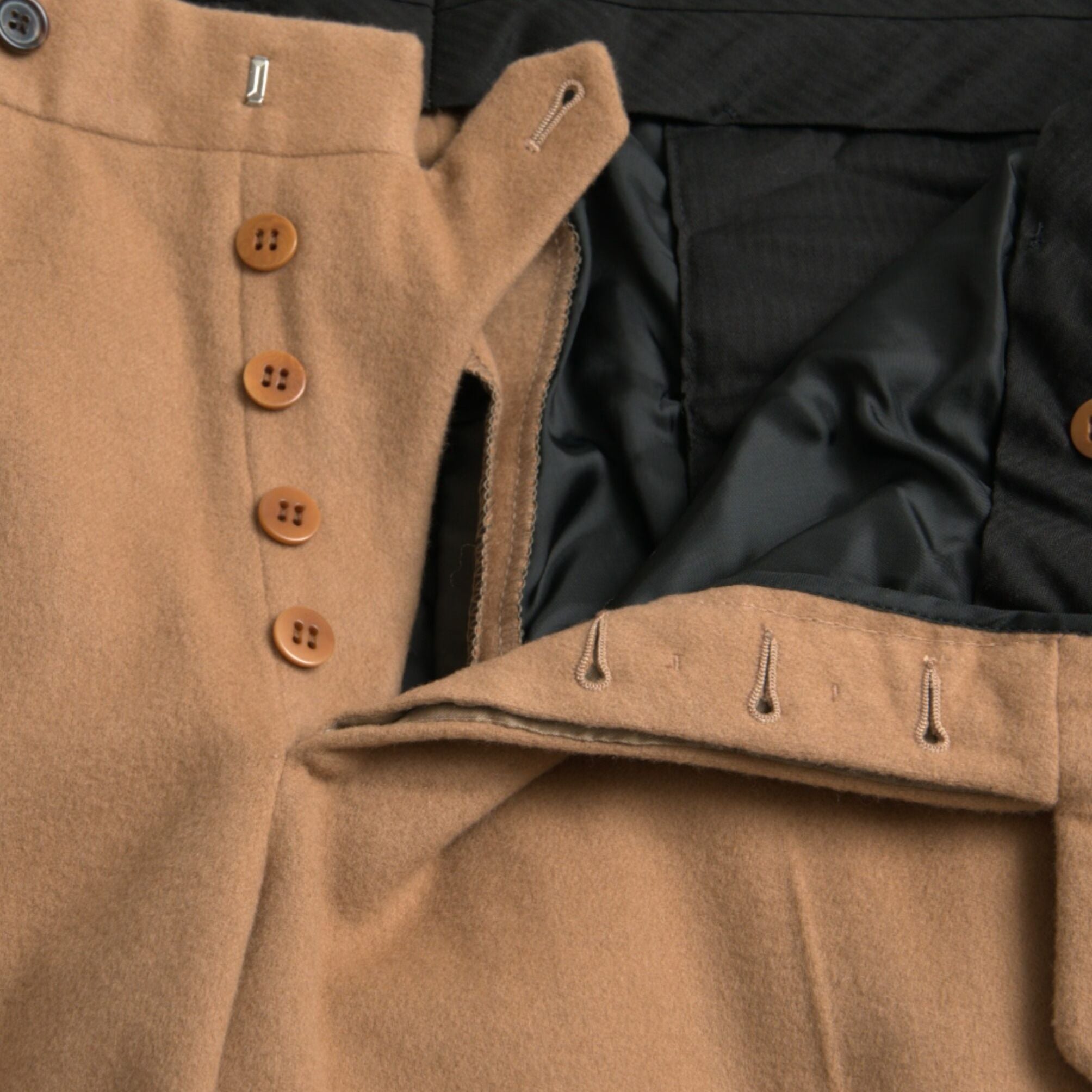Prada Beige Cashmere Men Straight Fit Dress Pants