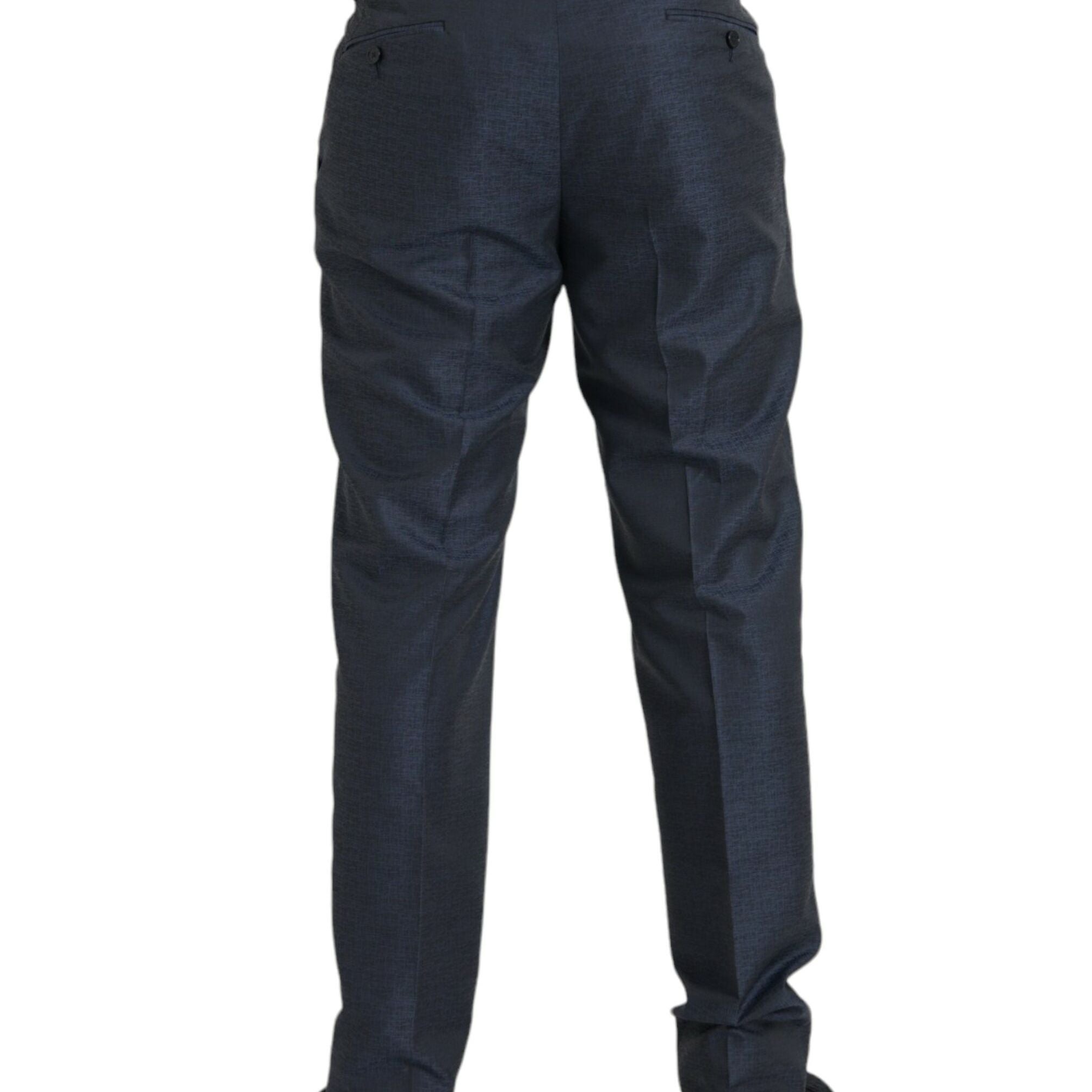 Dolce & Gabbana Blue Wool Men Skinny Dress Pants