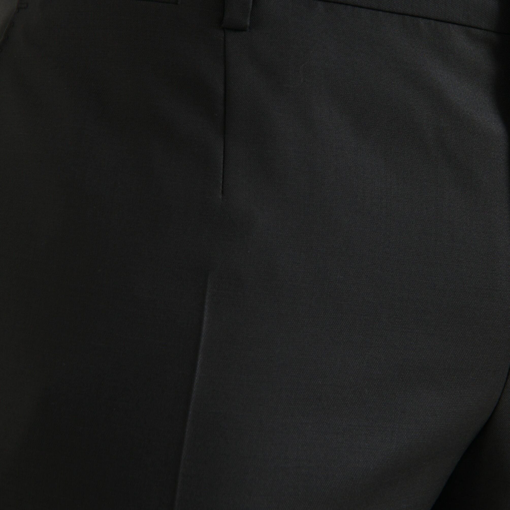 Dolce & Gabbana Black Wool Silk Skinny Dress Pants