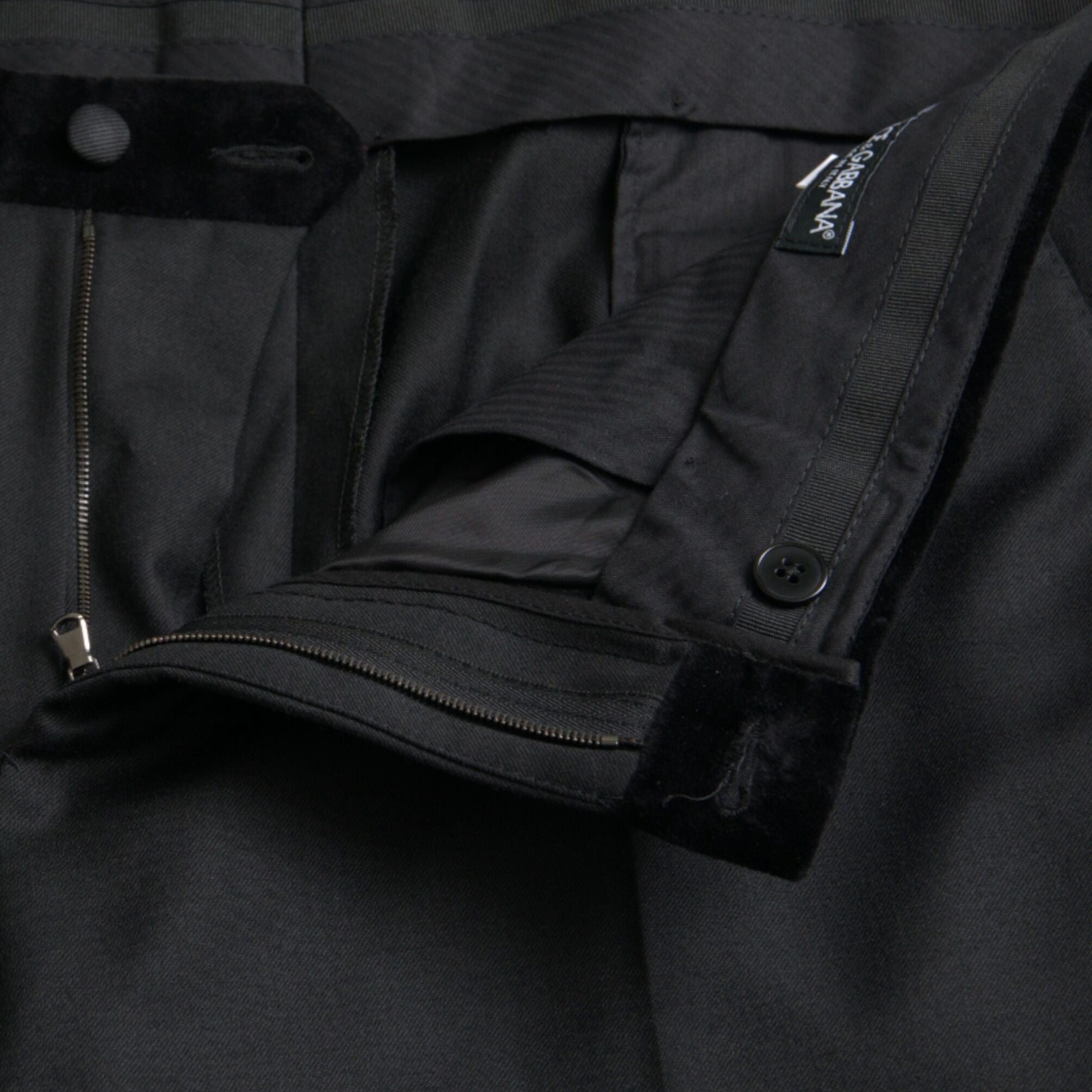 Dolce & Gabbana Black Silk Men Skinny Dress Pants