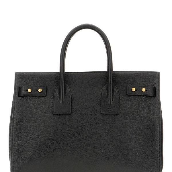 Saint Laurent Black Calf Leather Sac De Jour Handbag