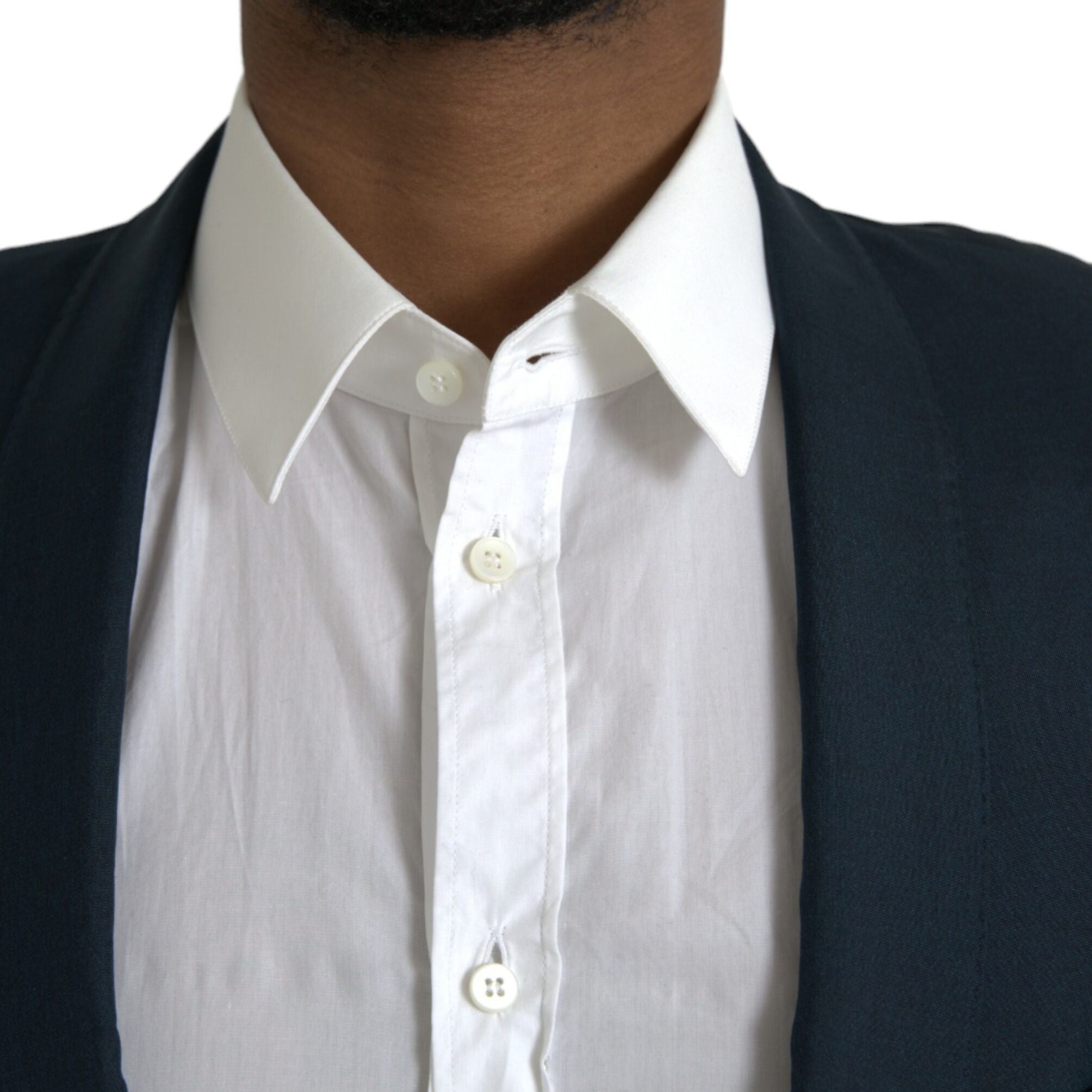 Dolce & Gabbana Blue GOLD Notch Single Breasted Coat Blazer