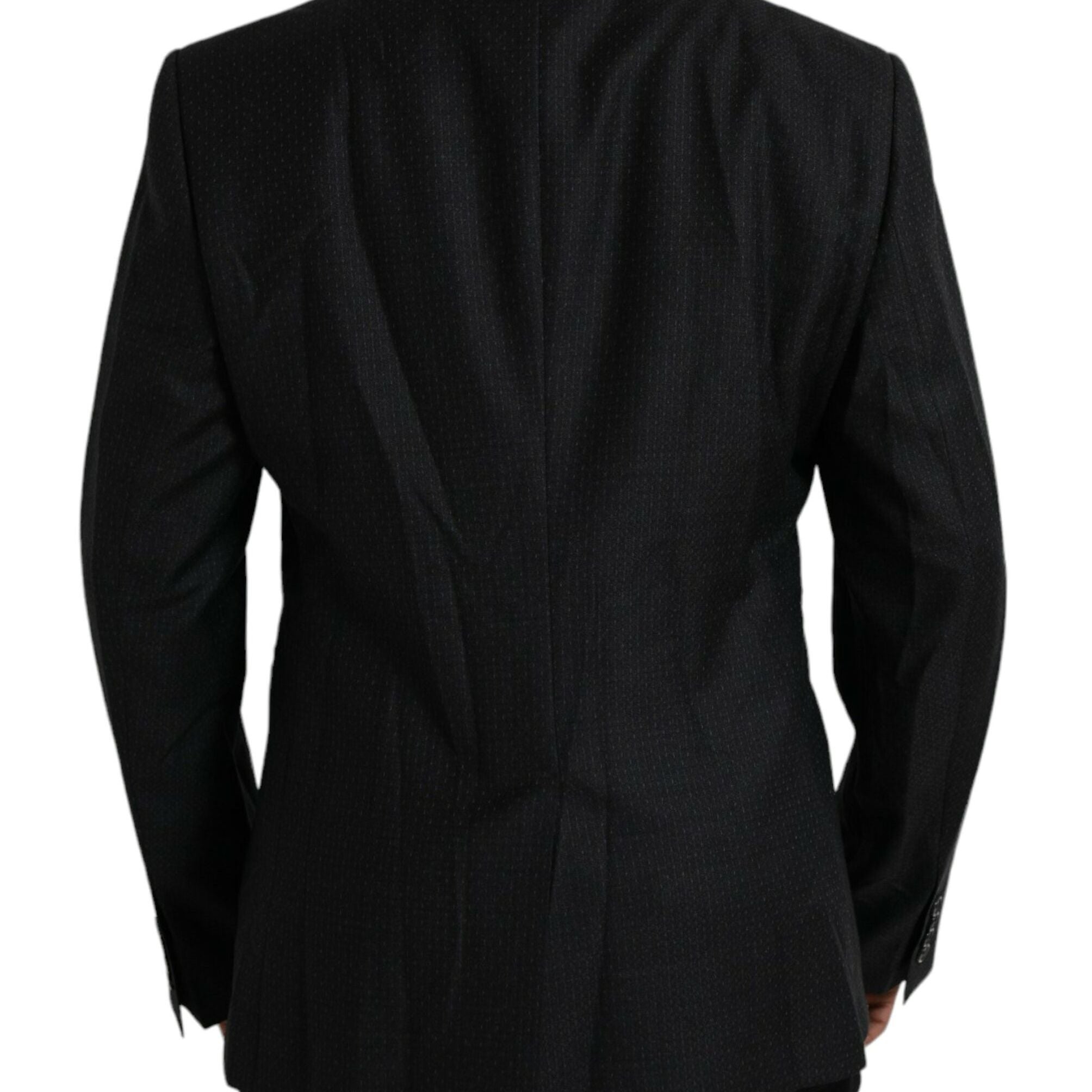 Dolce & Gabbana Black Wool MARTINI Single Breasted Coat Blazer