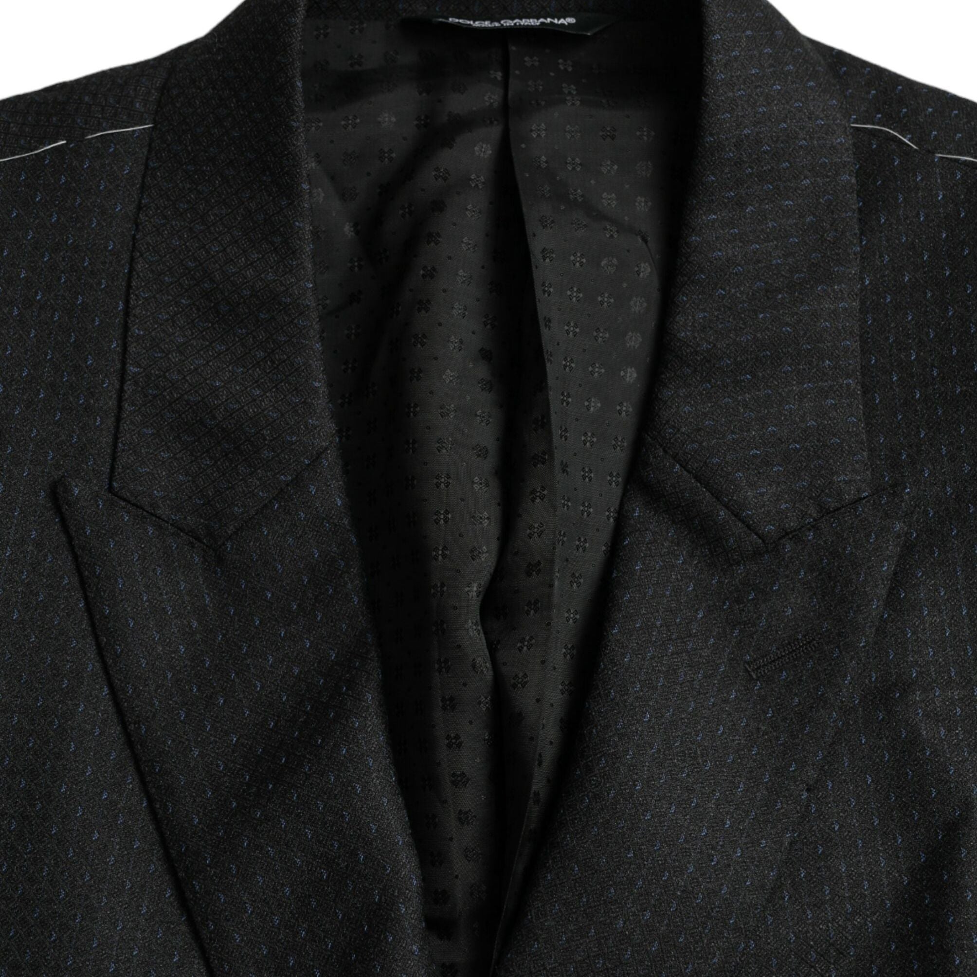 Dolce & Gabbana Black Wool MARTINI Single Breasted Coat Blazer
