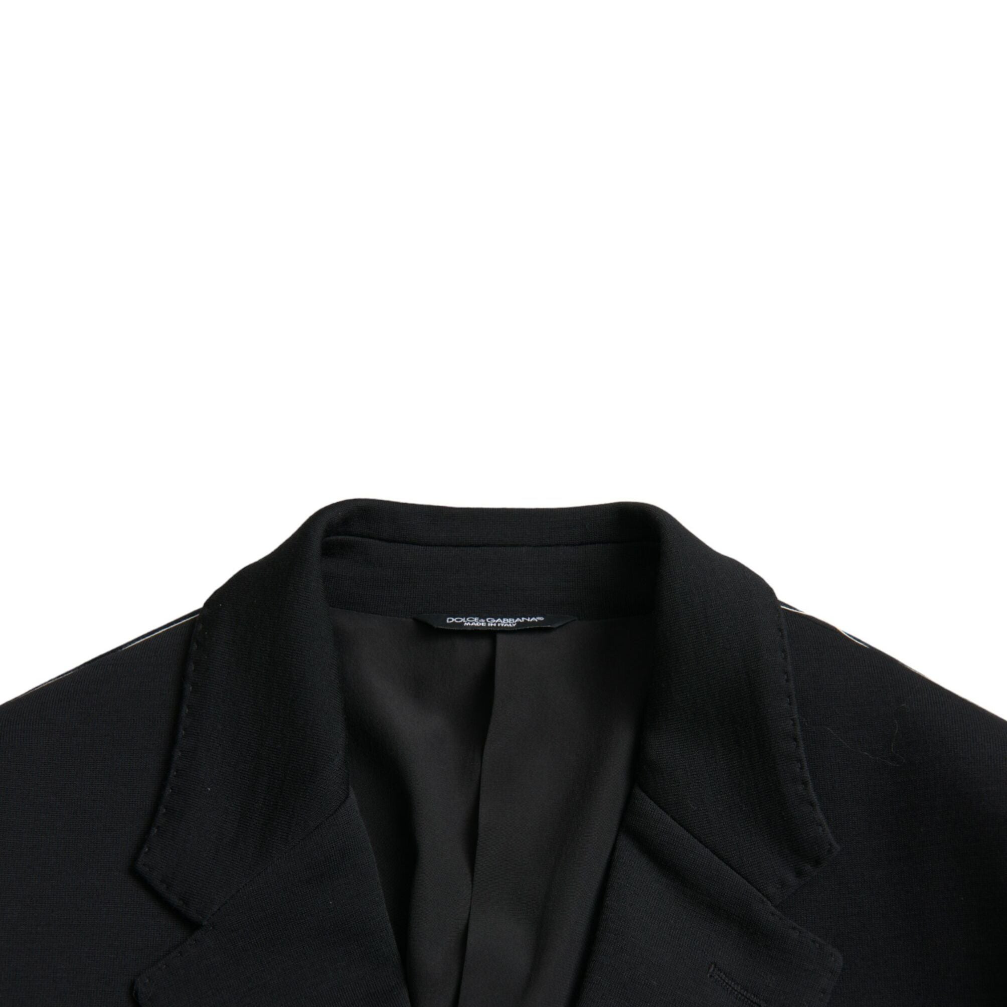 Dolce & Gabbana Black Wool Notch Single Breasted Coat Blazer