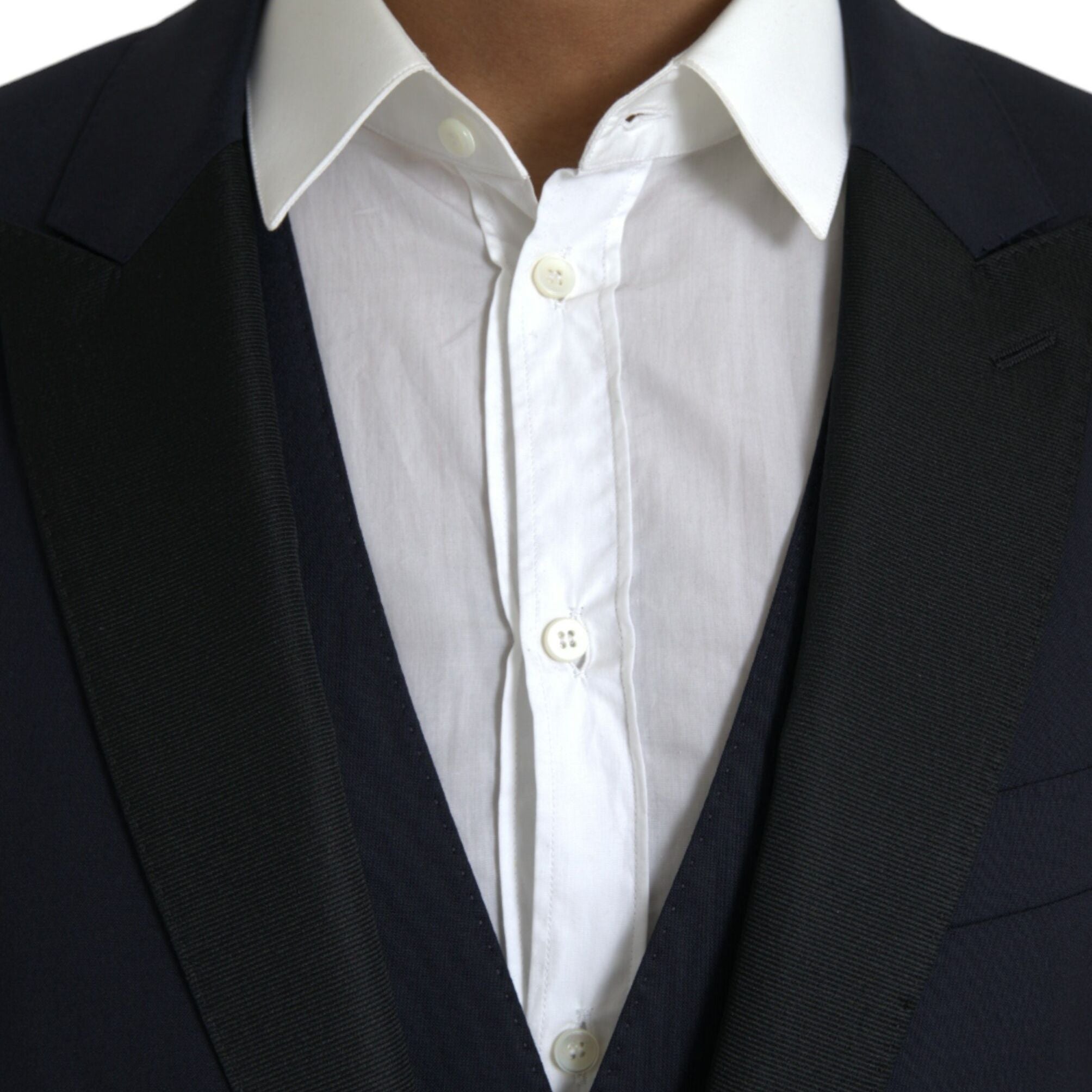 Dolce & Gabbana Dark Blue MARTINI Wool Formal 3 Piece Suit