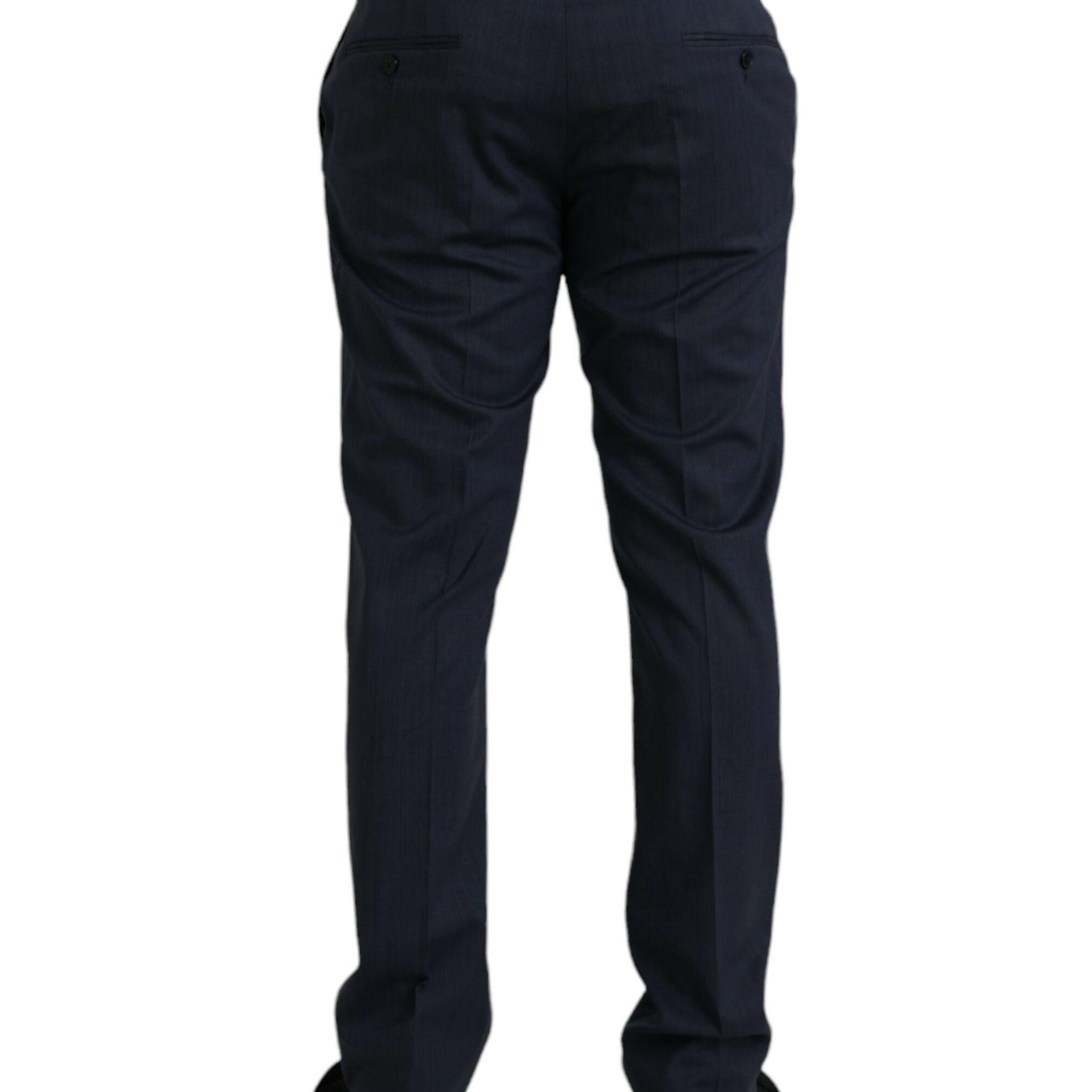 Dolce & Gabbana Blue Wool Slim Fit Dress Formal Pants