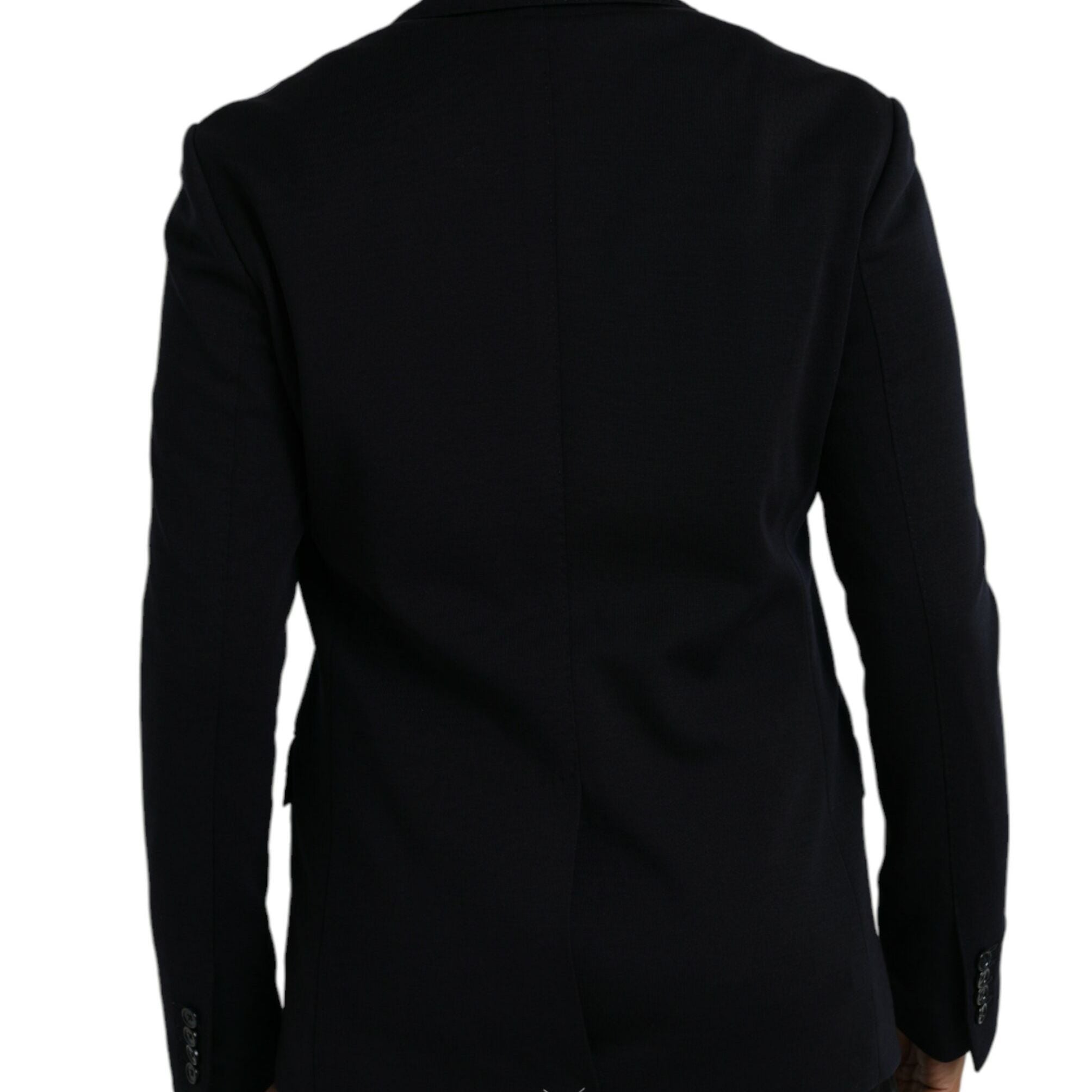 Dolce & Gabbana Black Wool Single Breasted Coat Blazer