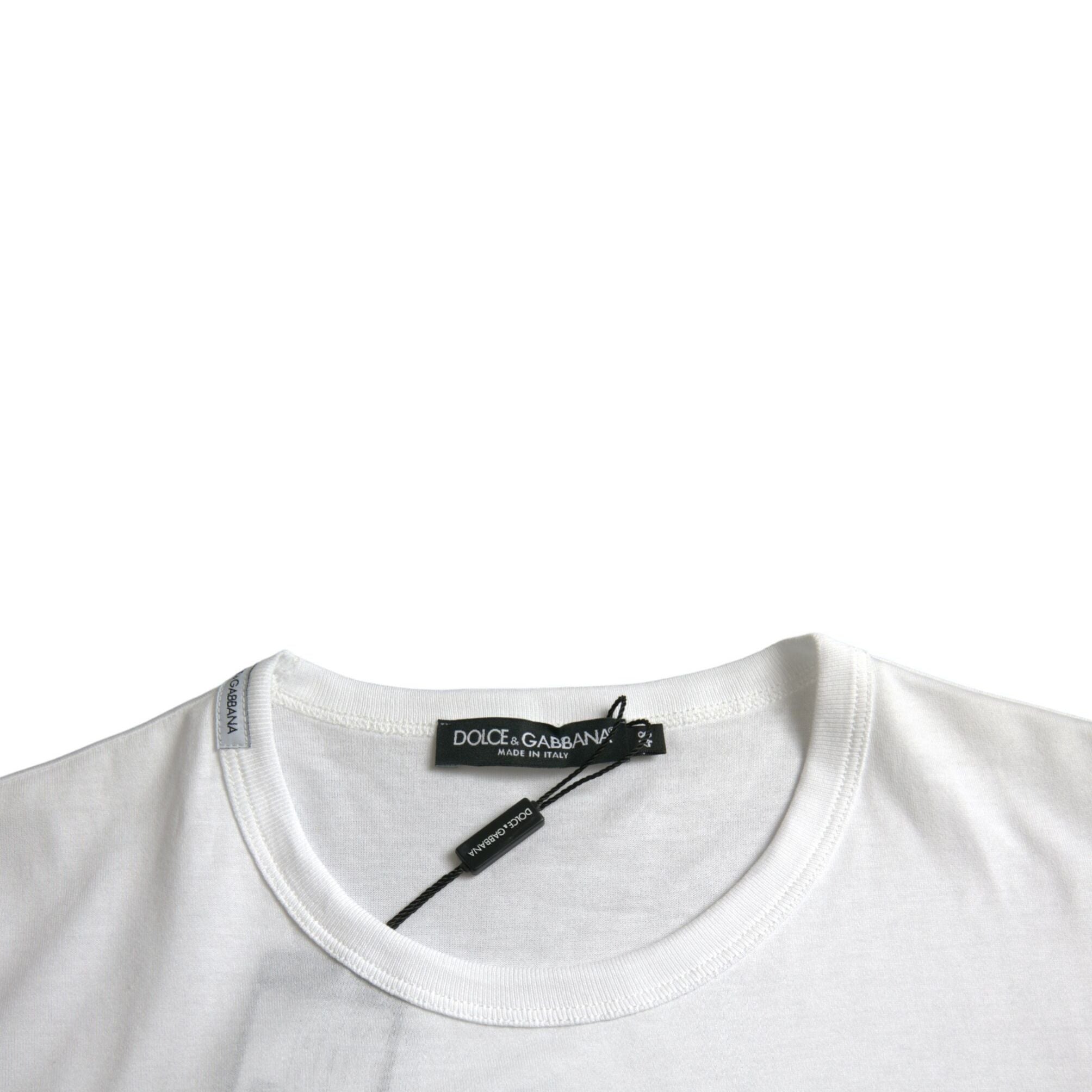 Dolce & Gabbana White Cotton Pocket Short Sleeves T-shirt
