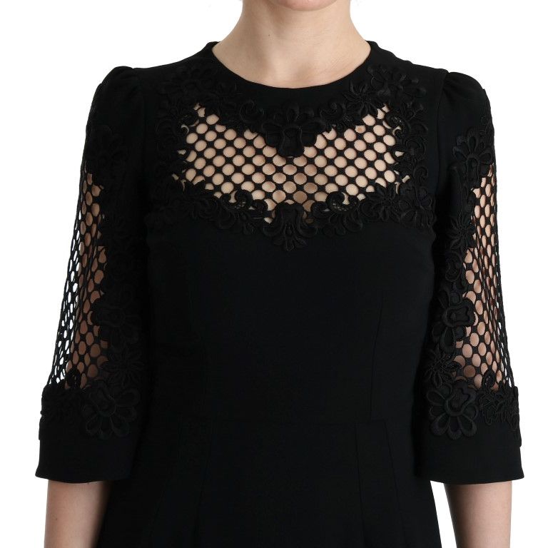 Dolce & Gabbana Black Stretch Shift Long Maxi Dress