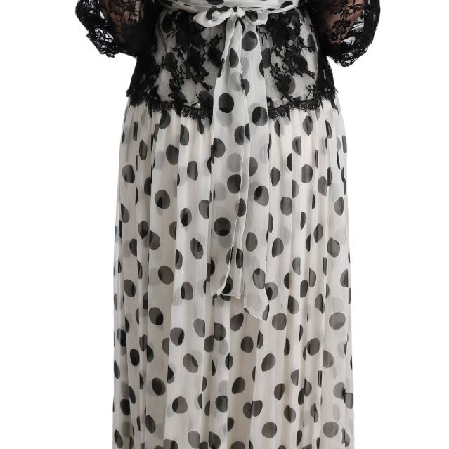 Dolce & Gabbana Black White Polka Dotted Floral Dress