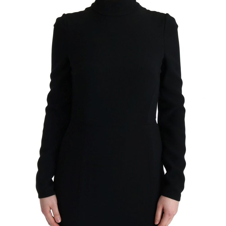 Dolce & Gabbana Black Stretch Long Gown Sheath Dress