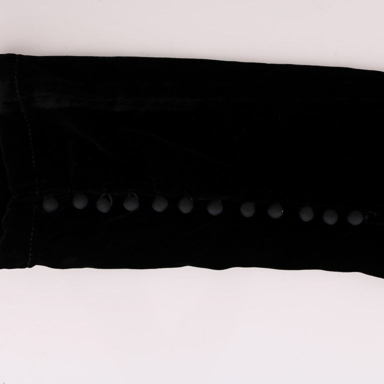 Ermanno Scervino Black Velvet Slim Fit Pants