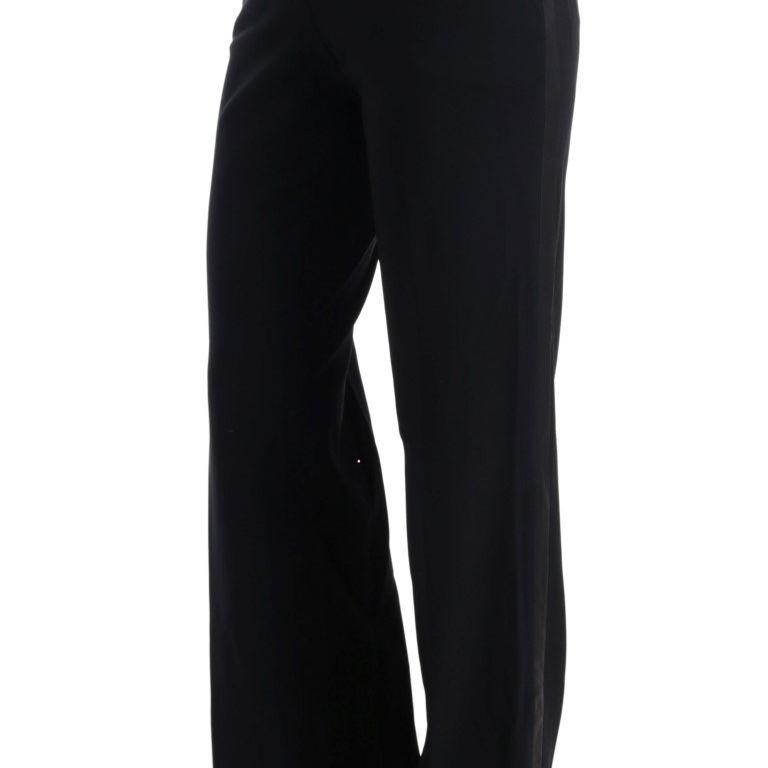 Ermanno Scervino Black Viscose Flare Bootcut Pants