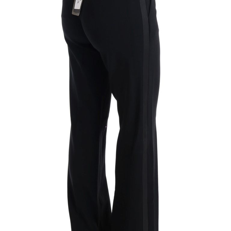 Ermanno Scervino Black Viscose Flare Bootcut Pants