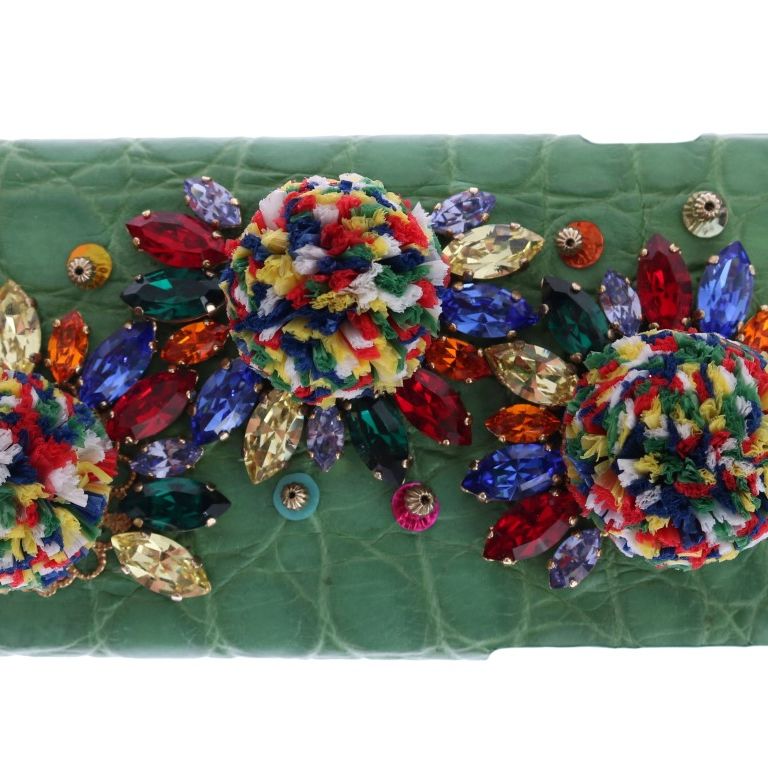Dolce & Gabbana Multicolor AGNESE Straw Crystal Pom Pom Bag