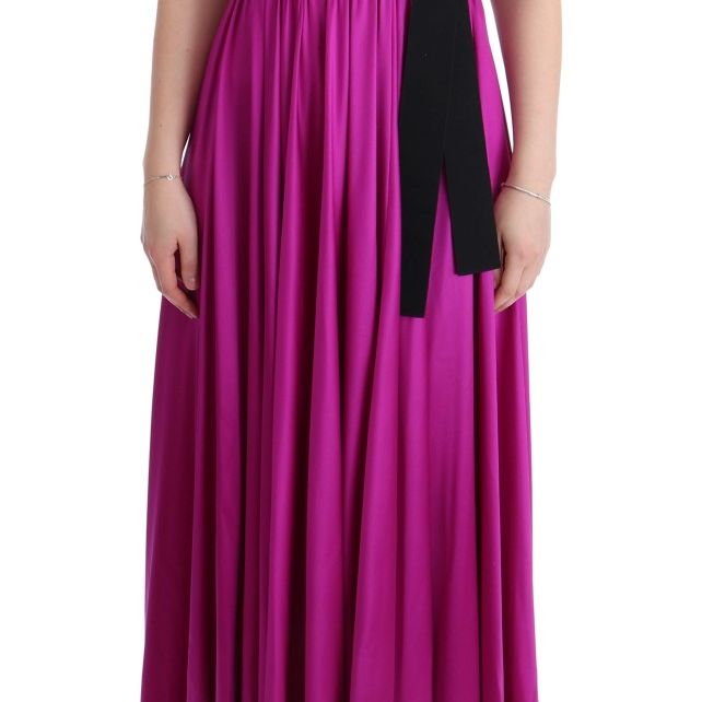 Dolce & Gabbana Pink Silk Stretch Shift Long Dress
