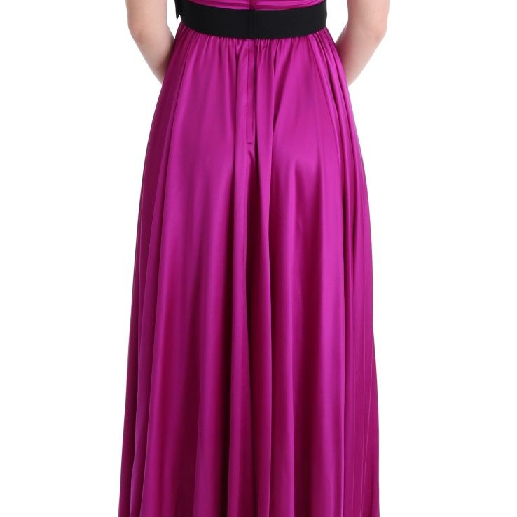 Dolce & Gabbana Pink Silk Stretch Shift Long Dress