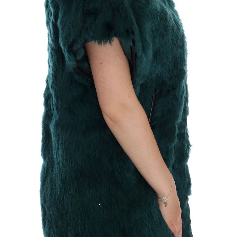 Dolce & Gabbana Green Alpaca Fur Vest Sleeveless Jacket