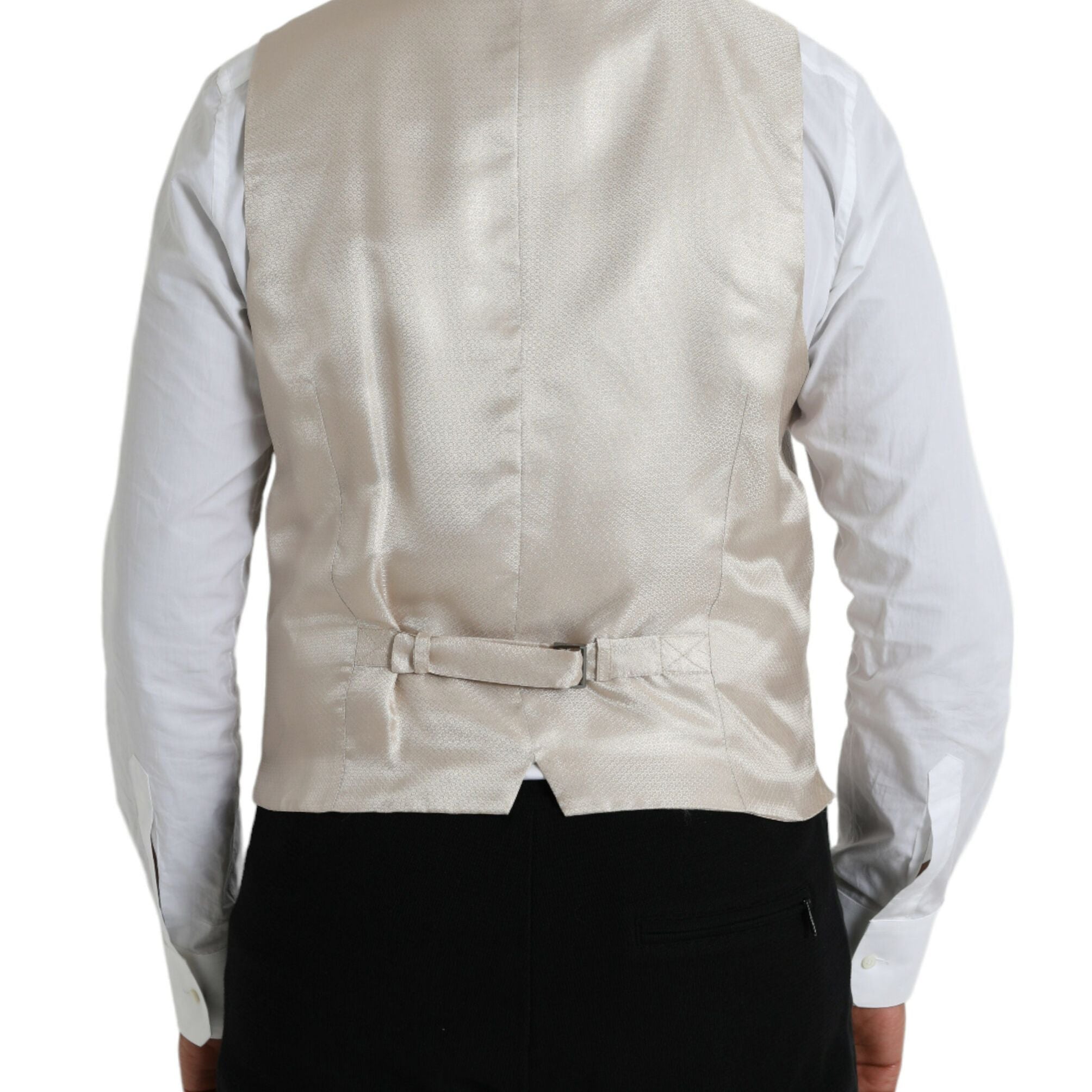Dolce & Gabbana Off White Cotton Waistcoat Dress Formal Vest