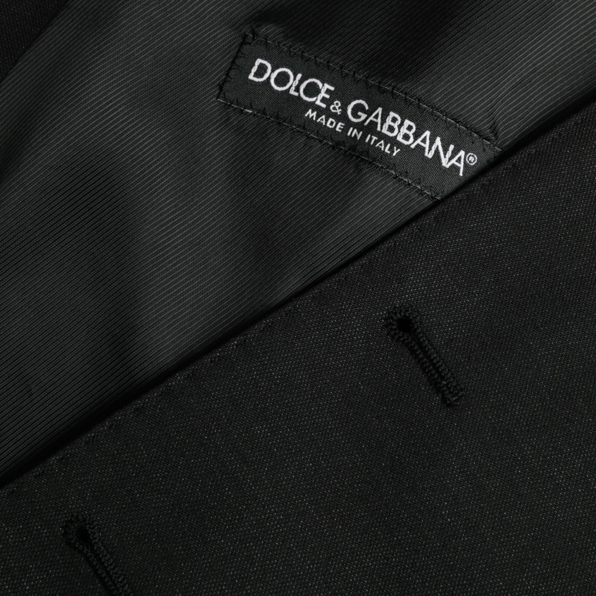 Dolce & Gabbana Black Wool Waistcoat Dress Formal Vest