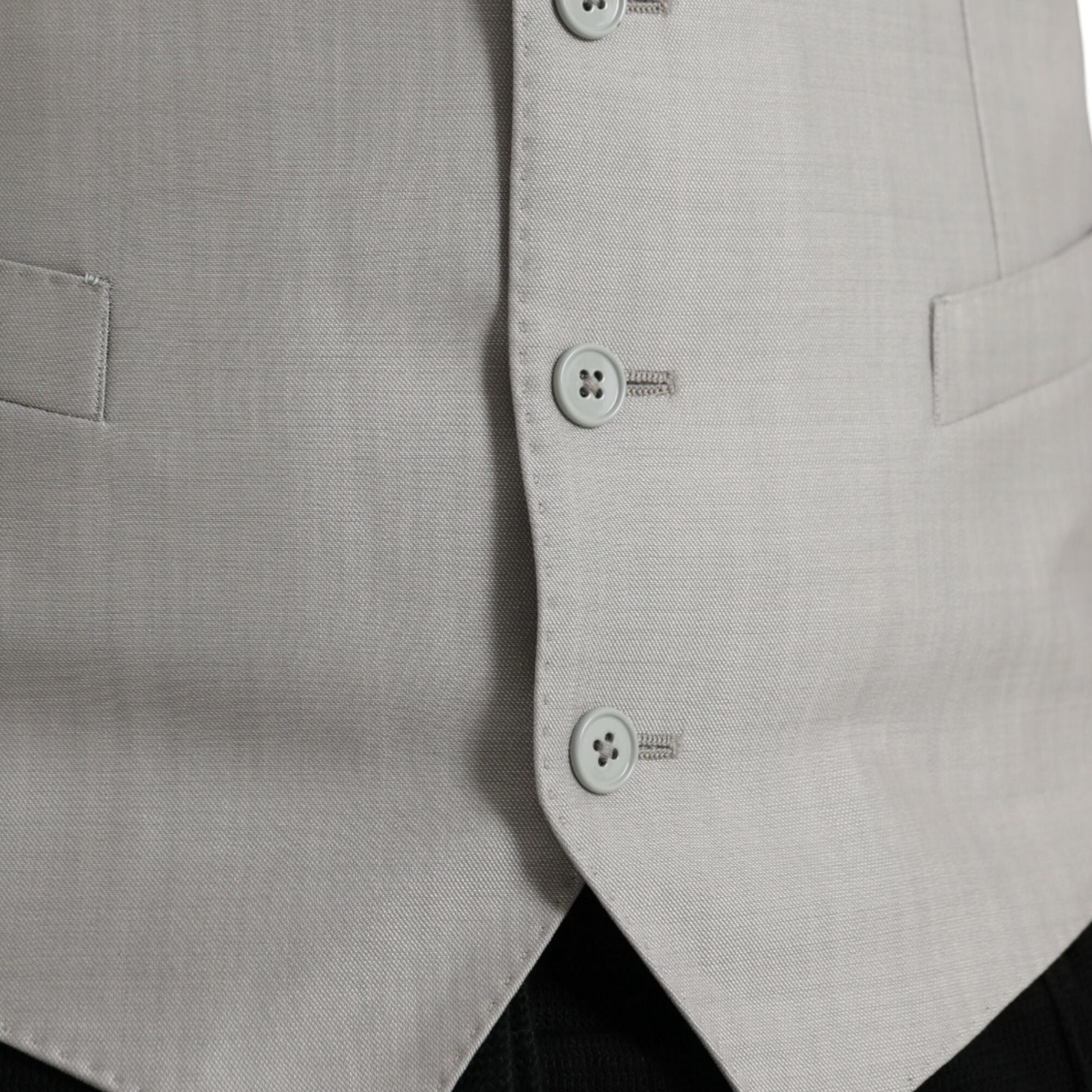 Dolce & Gabbana Light Gray Wool Formal Dress Waistcoat Vest