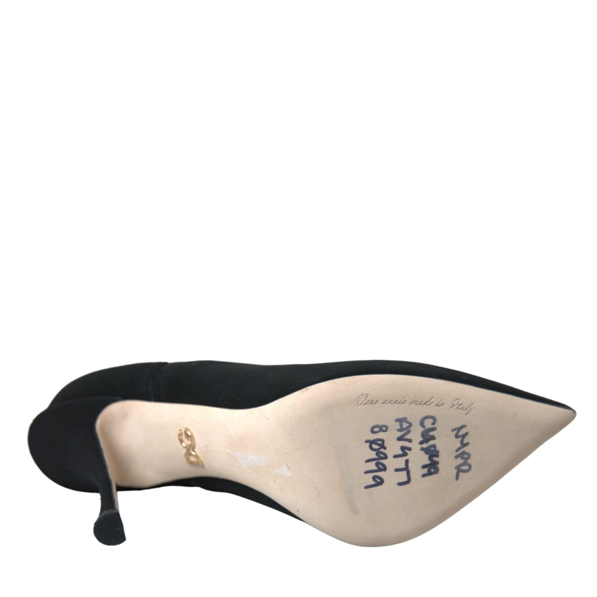 Dolce & Gabbana Black Stiletto Heels Mid Calf Boots Shoes
