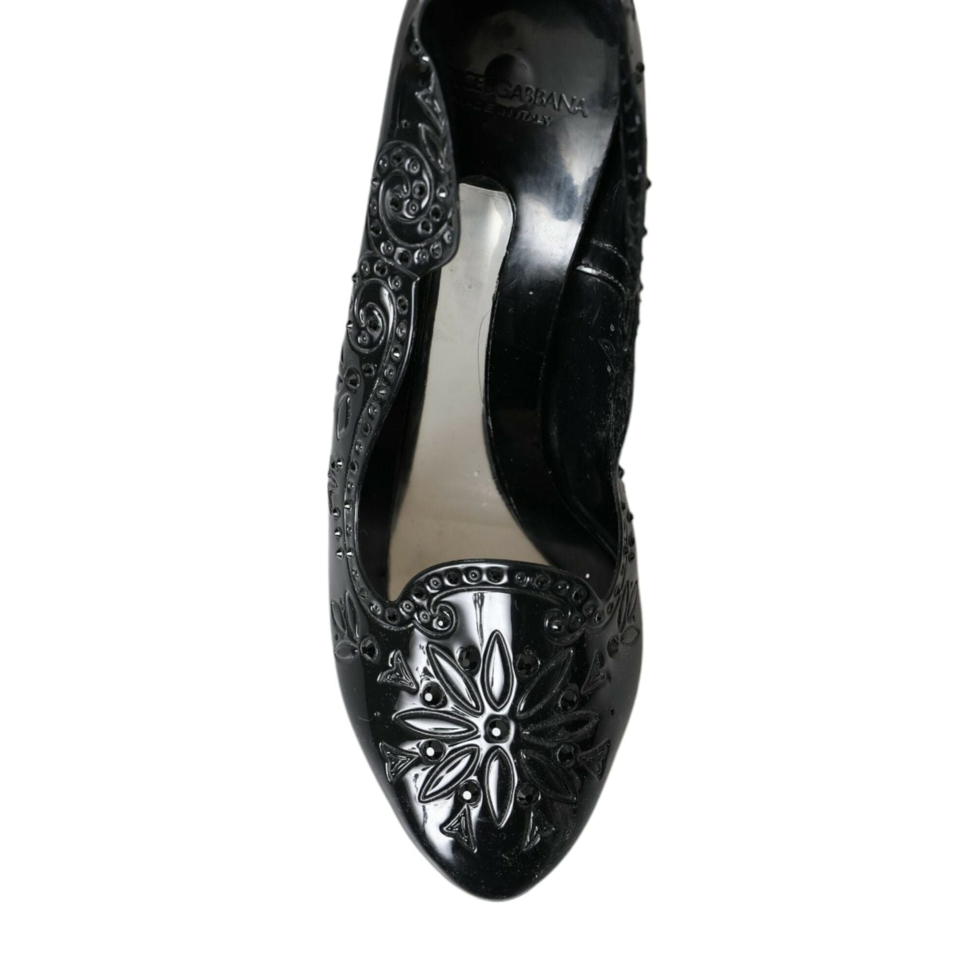 Dolce & Gabbana Black Crystal CINDERELLA Heels Pumps Shoes