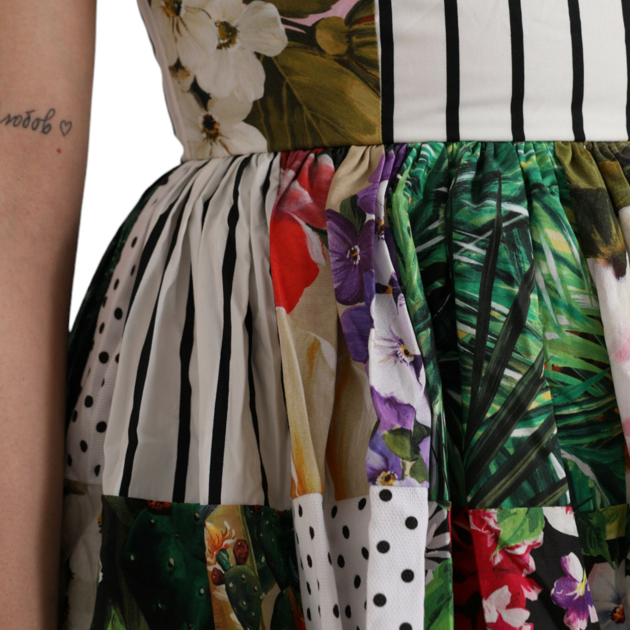 Dolce & Gabbana Multicolor Patchwork Cotton Aline Mini Dress