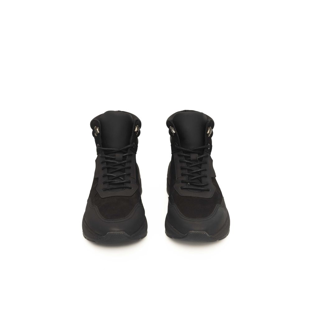 Cerruti 1881 Black Cowhide Men's High Sneaker