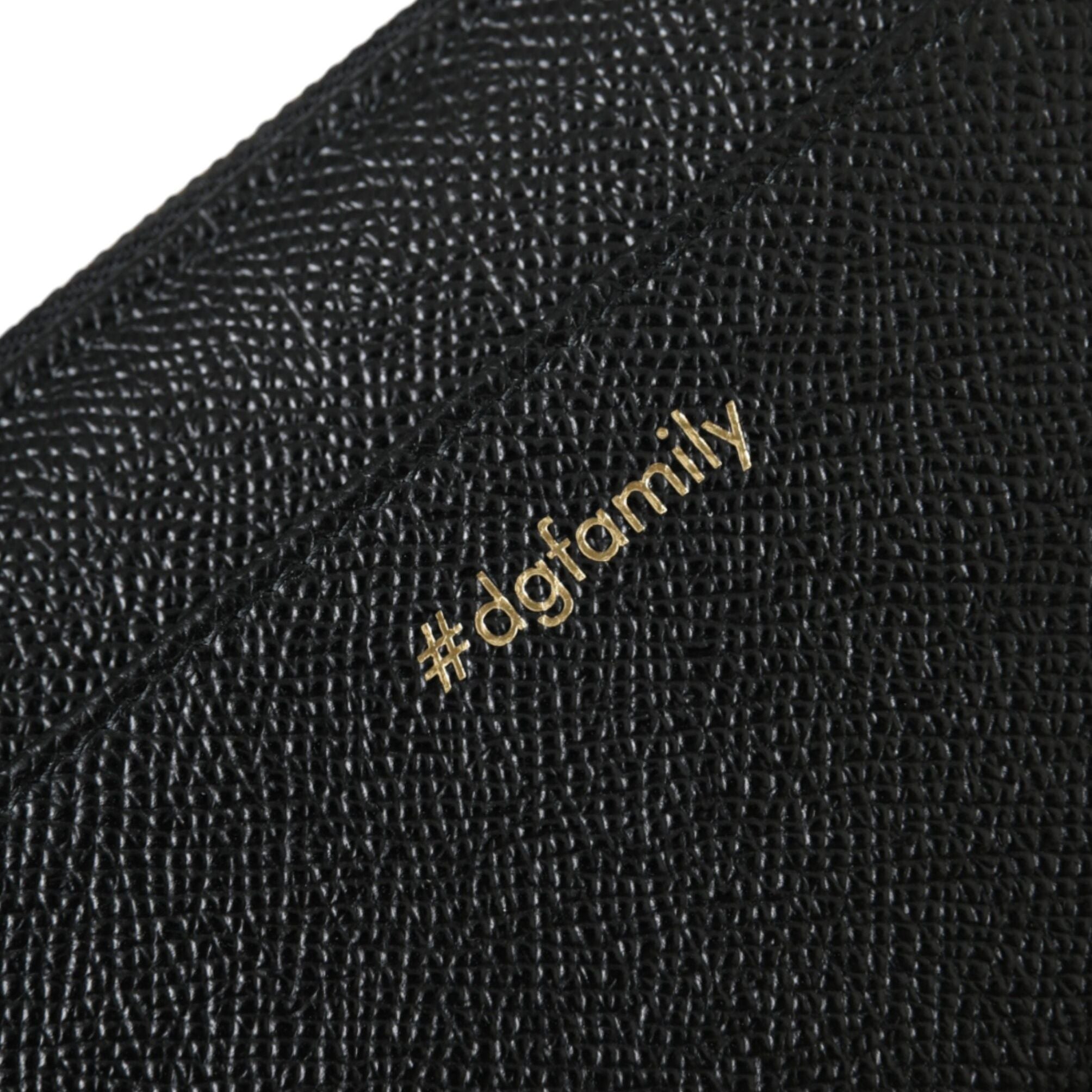 Dolce & Gabbana Black Blue Leather #DGFAMILY Zipper Continental Men Wallet
