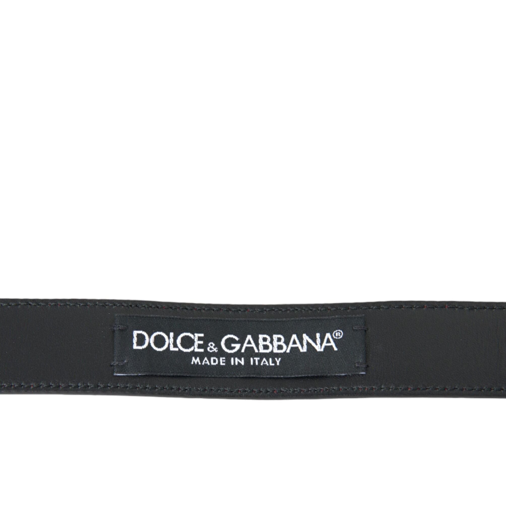 Dolce & Gabbana Red Leather Silver Metal Buckle Belt Men