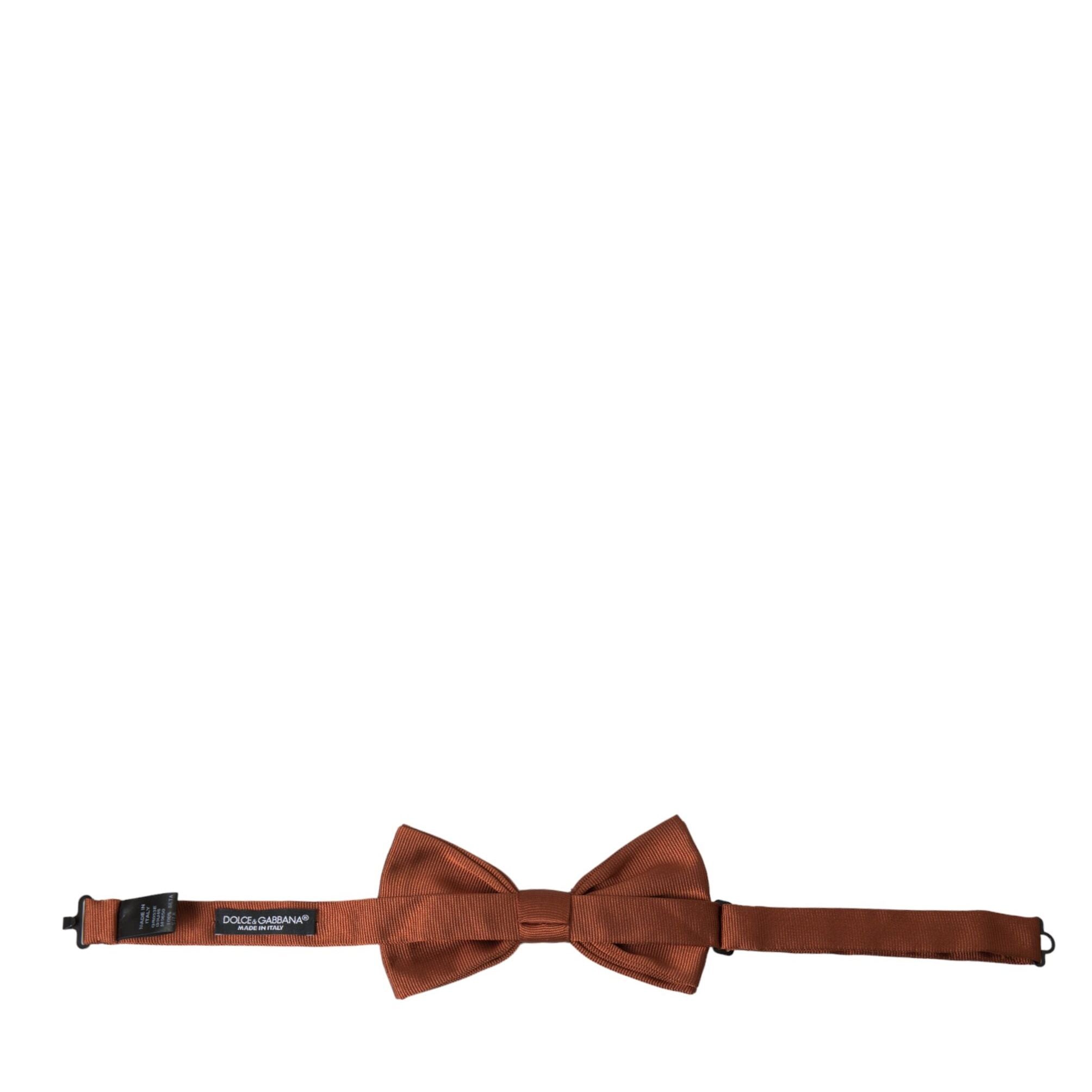 Dolce & Gabbana Brown Silk Adjustable Neck Men Bow Tie