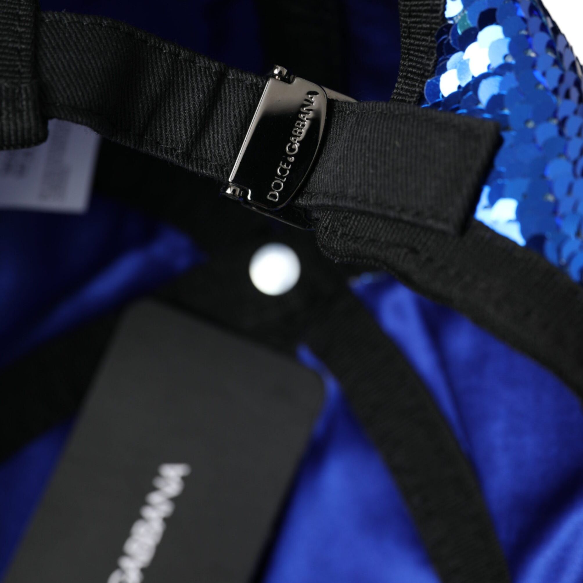 Dolce & Gabbana Royal Blue Sequin Baseball Hat Men