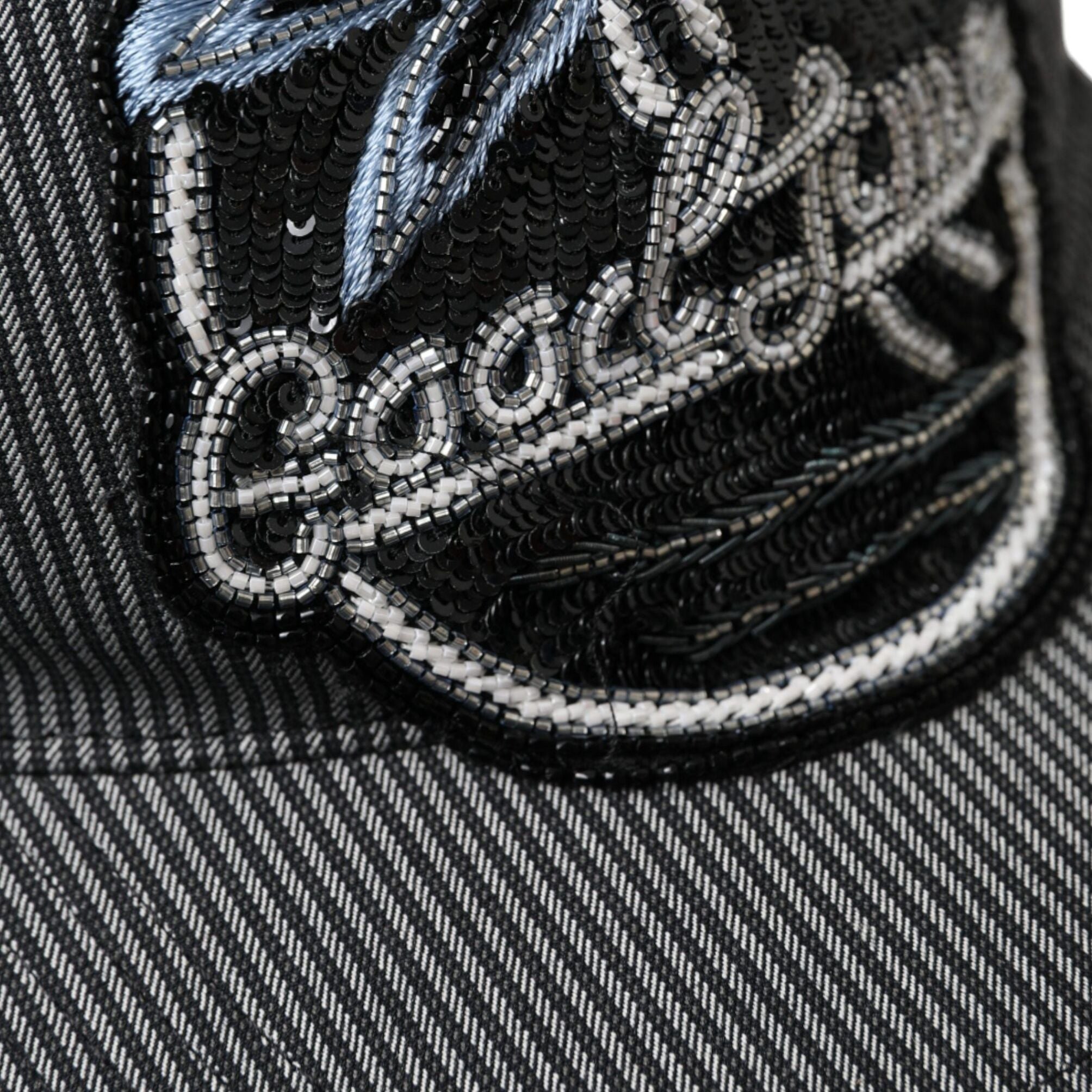 Dolce & Gabbana Black Cotton Embellished Baseball Hat Men