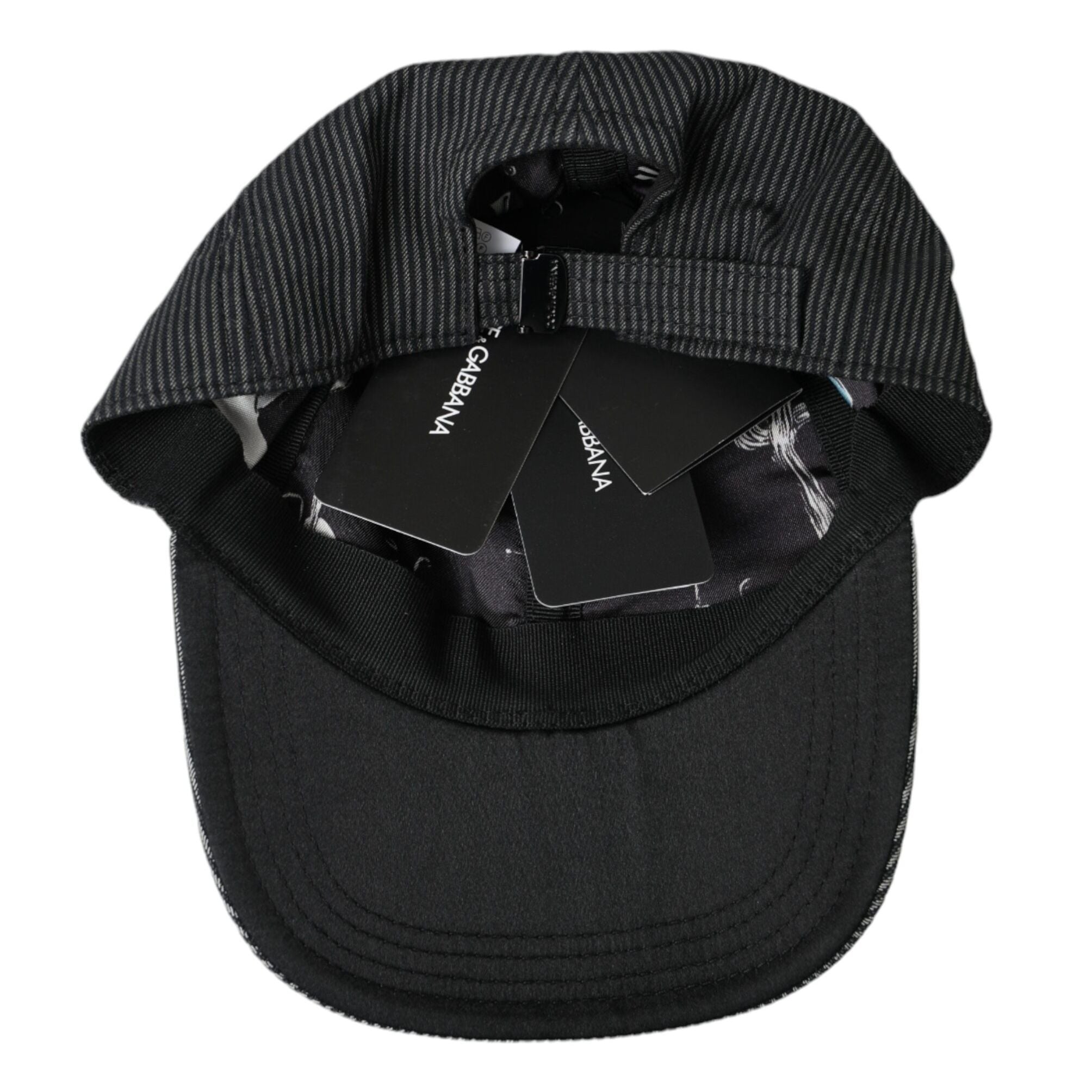 Dolce & Gabbana Black Cotton Embellished Baseball Hat Men