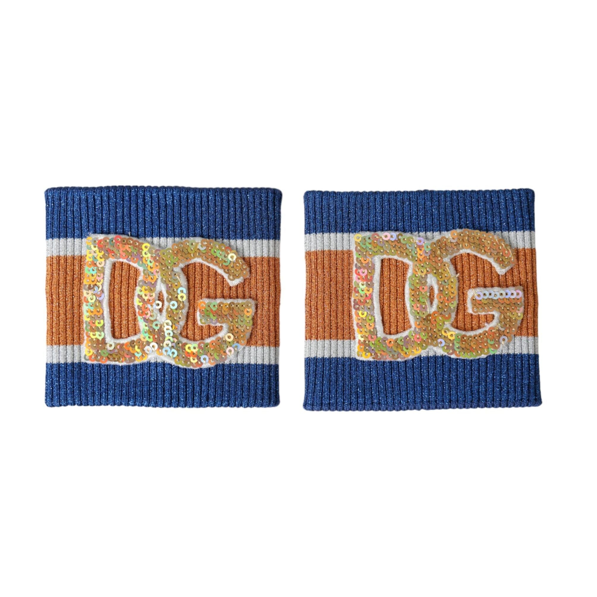 Dolce & Gabbana Multicolor Logo Sequin Viscose Wristband