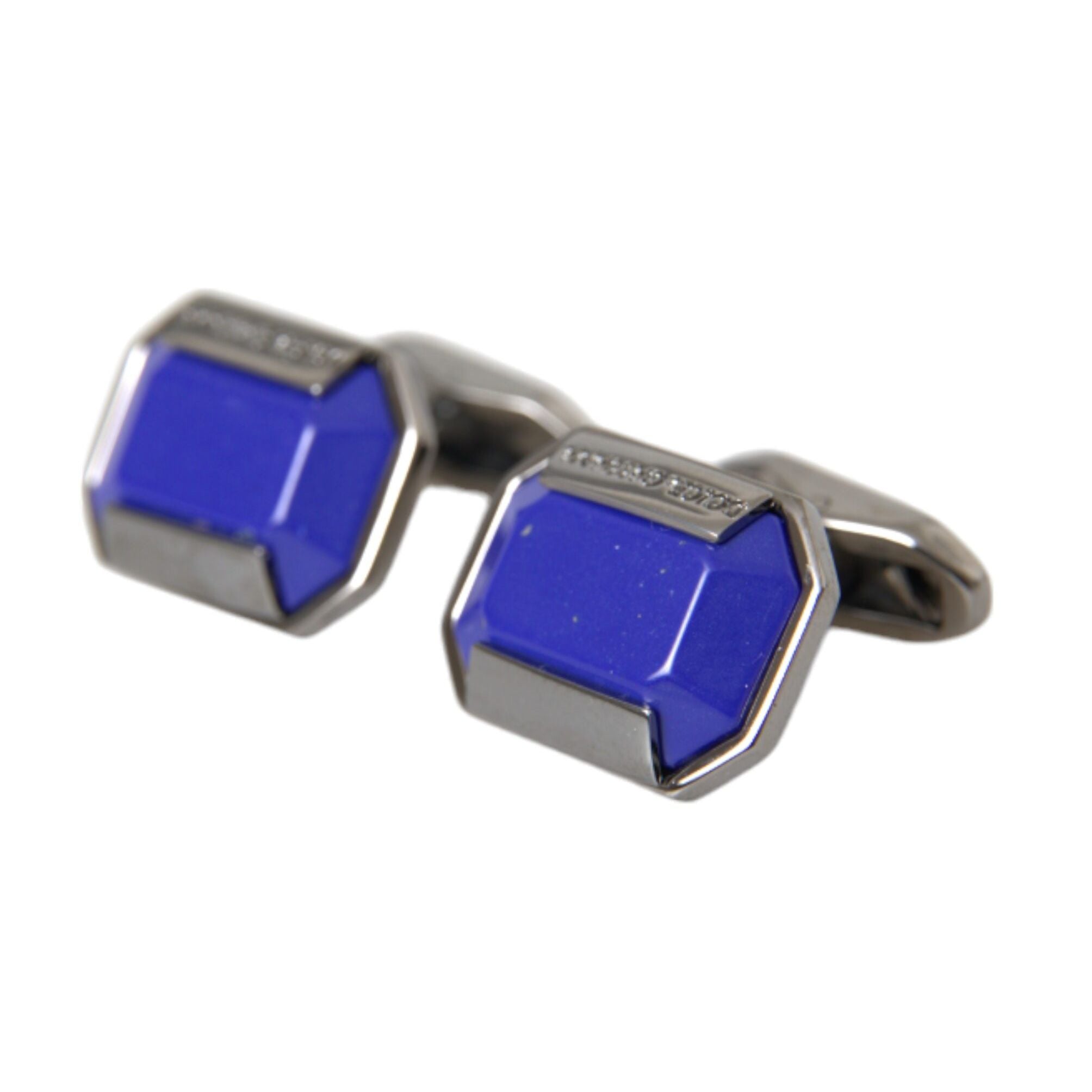 Dolce & Gabbana Silver Plated Brass Pin Crystal Cufflinks