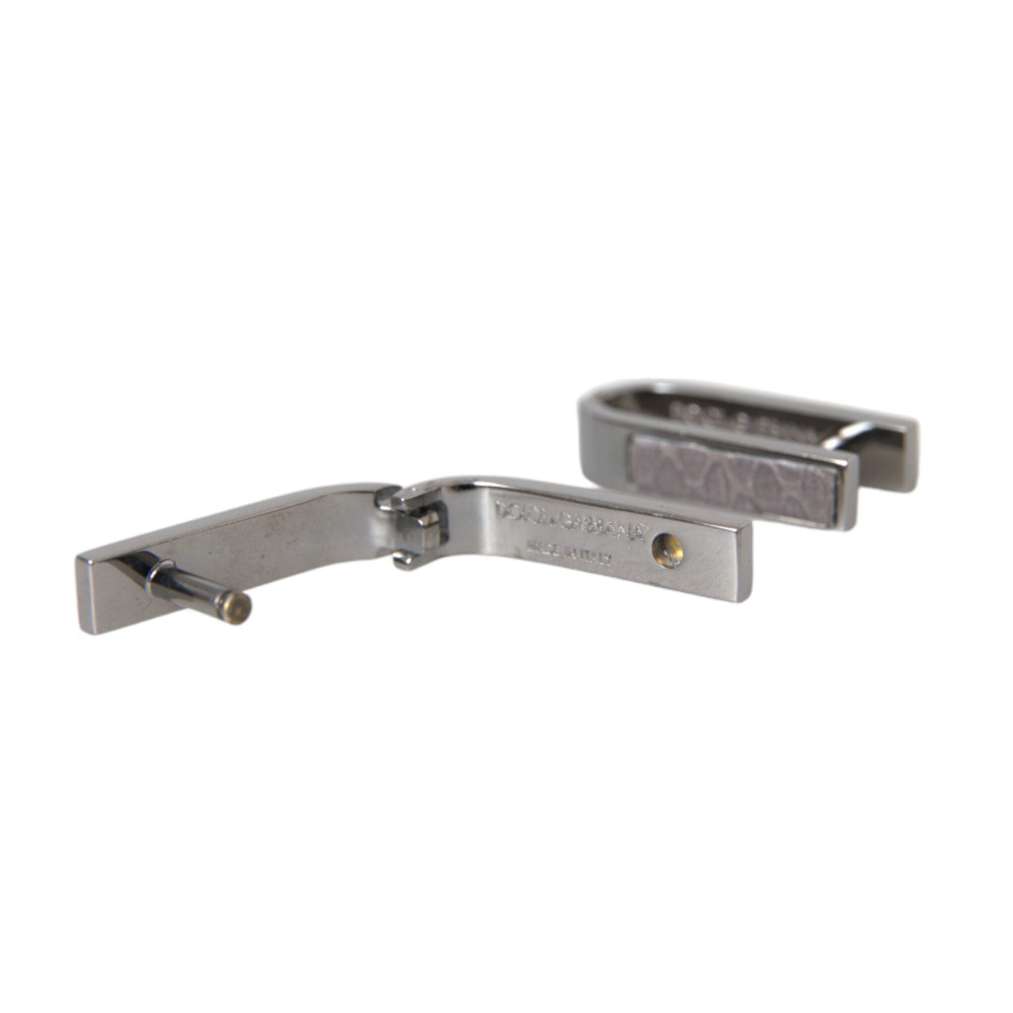 Dolce & Gabbana Silver Plated Metal Brass Pin Men Cufflinks