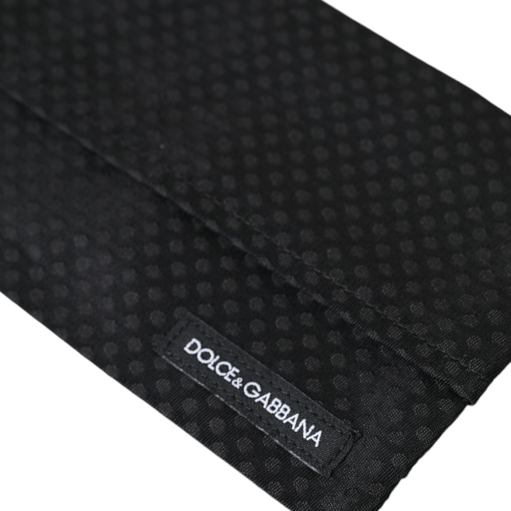 Dolce & Gabbana Black 100% Silk Adjustable Necktie Face Mask