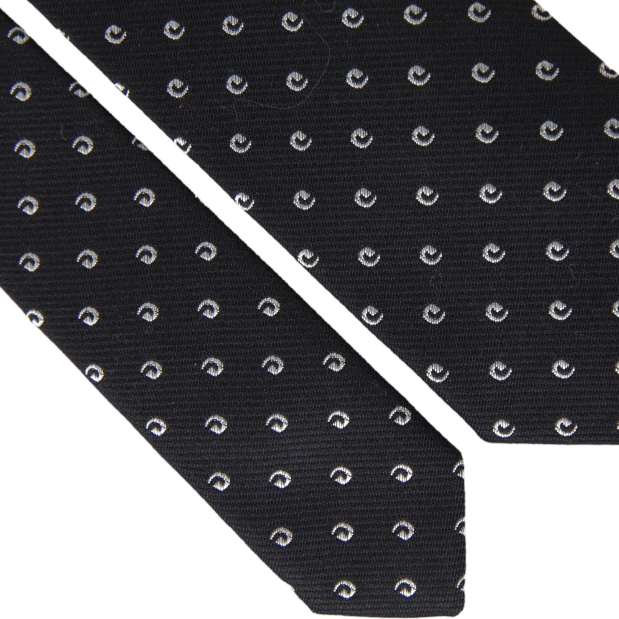 Dolce & Gabbana Black Logo Cotton Blend Adjustable Tie