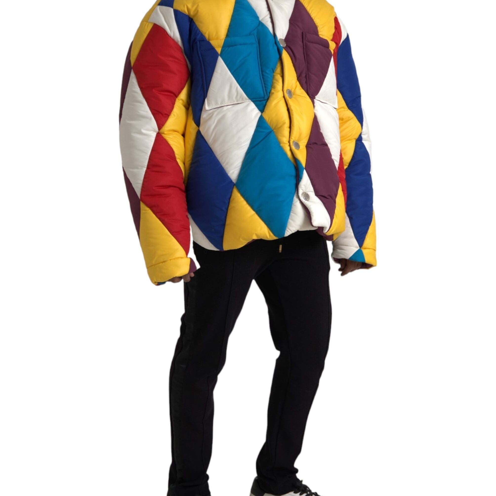 Dolce & Gabbana Multicolor Windbreaker Puffer Jacket Men