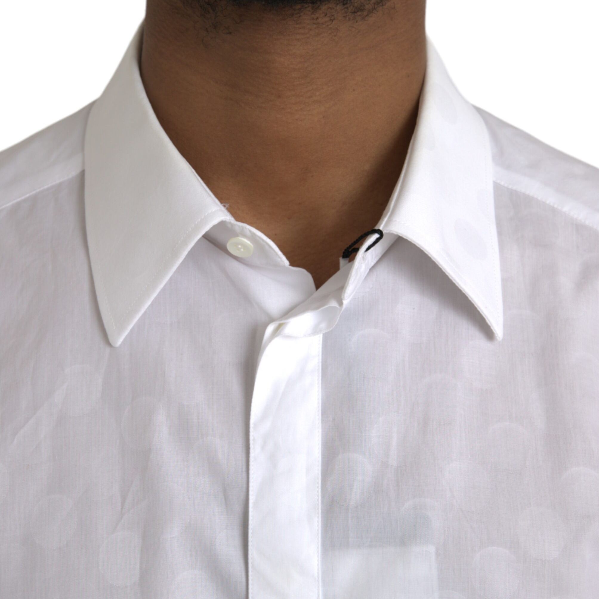 Dolce & Gabbana White Polka Dotted Cotton Dress GOLD Shirt