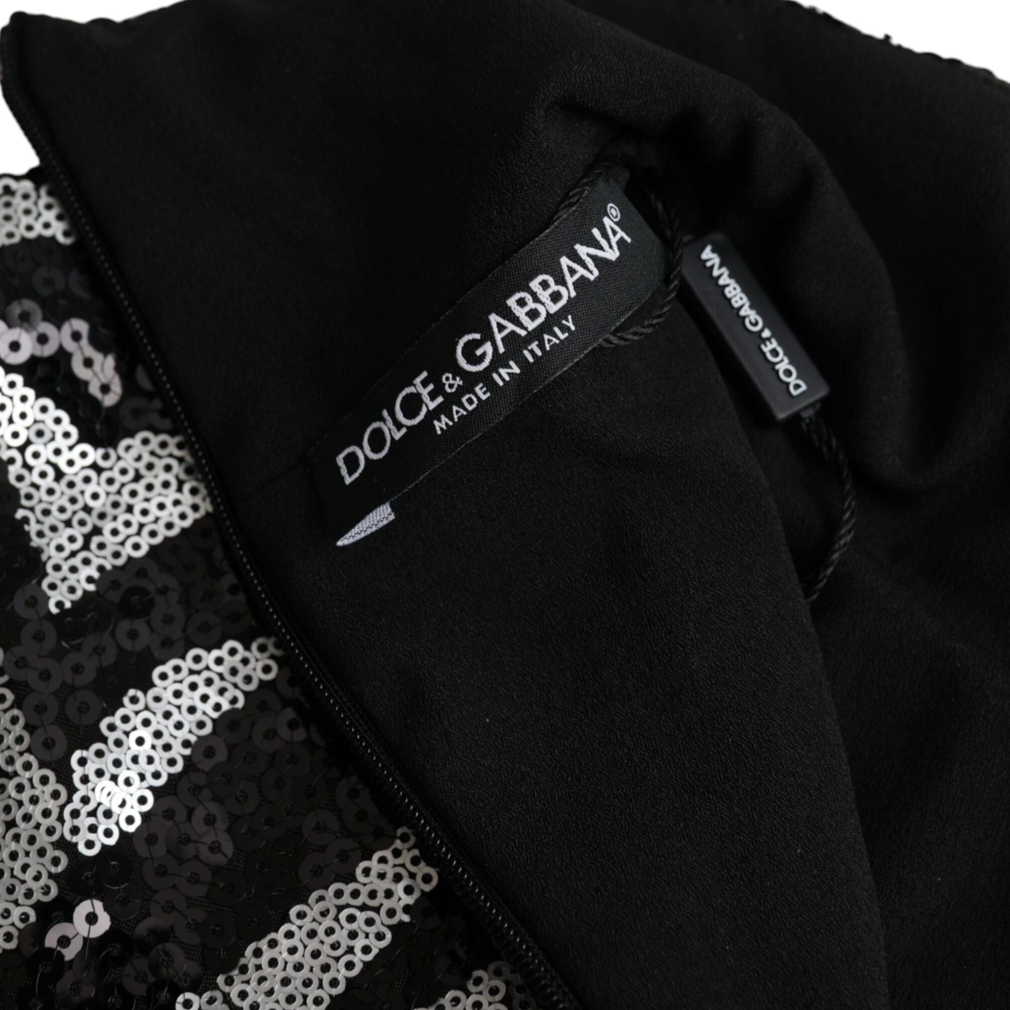 Dolce & Gabbana Black Silver Sequined Polyester Sweater