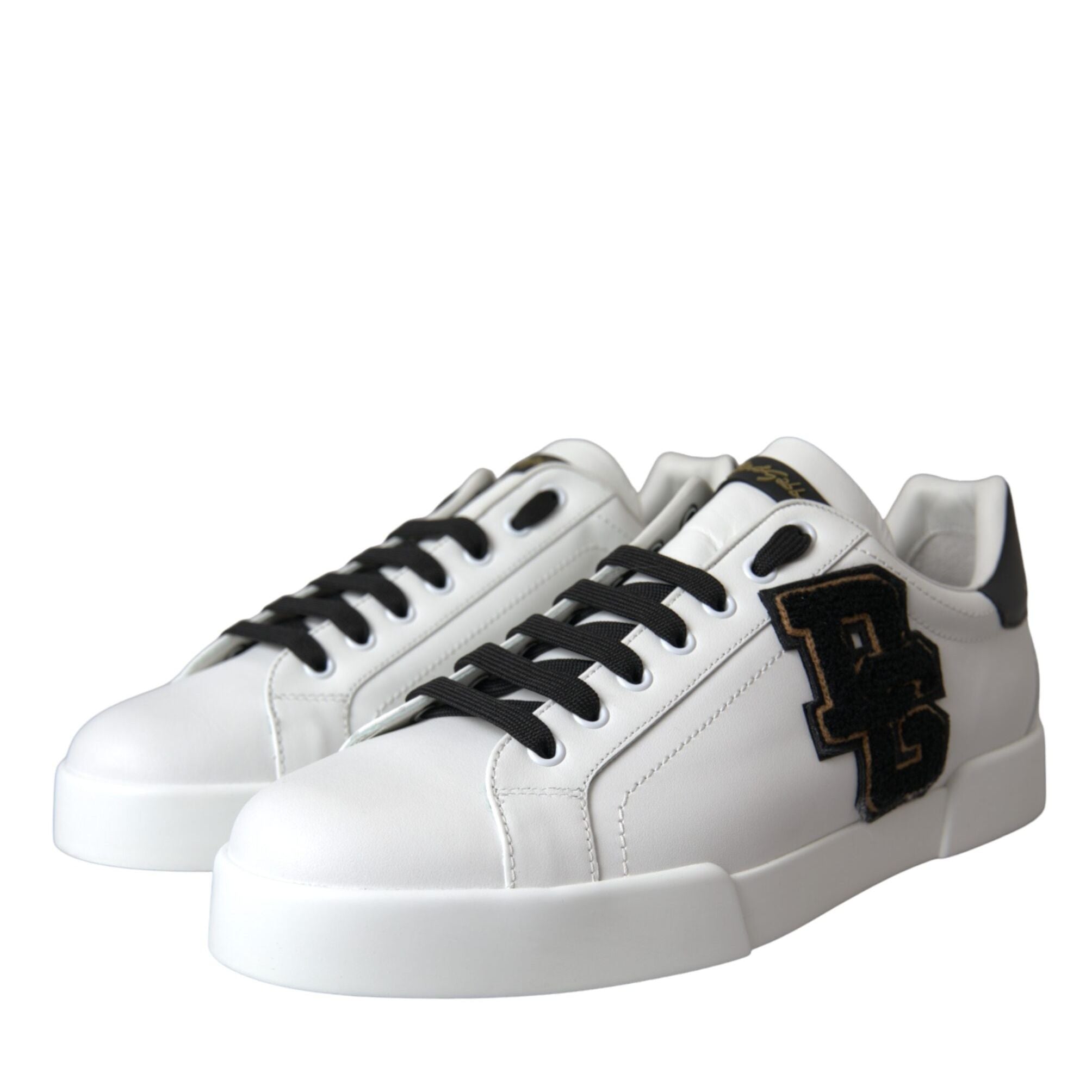 Dolce & Gabbana White Leather DG Logo Casual Low Top Sneakers Shoes