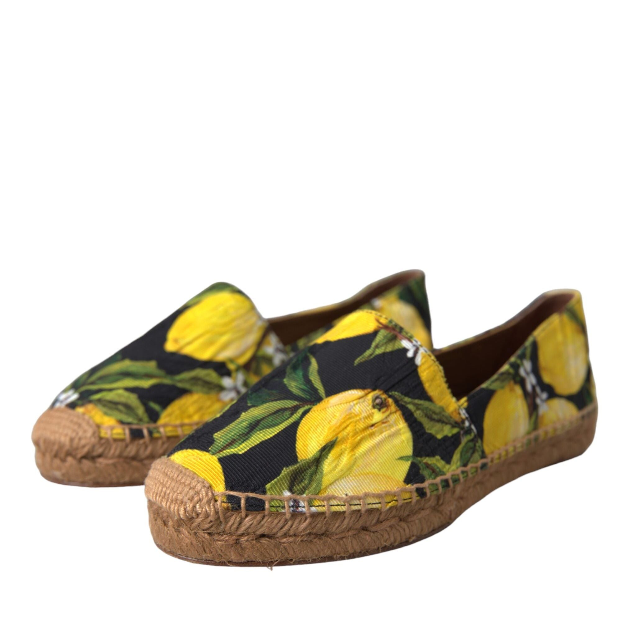 Dolce & Gabbana Multicolor Lemon Slip On Espadrilles Shoes