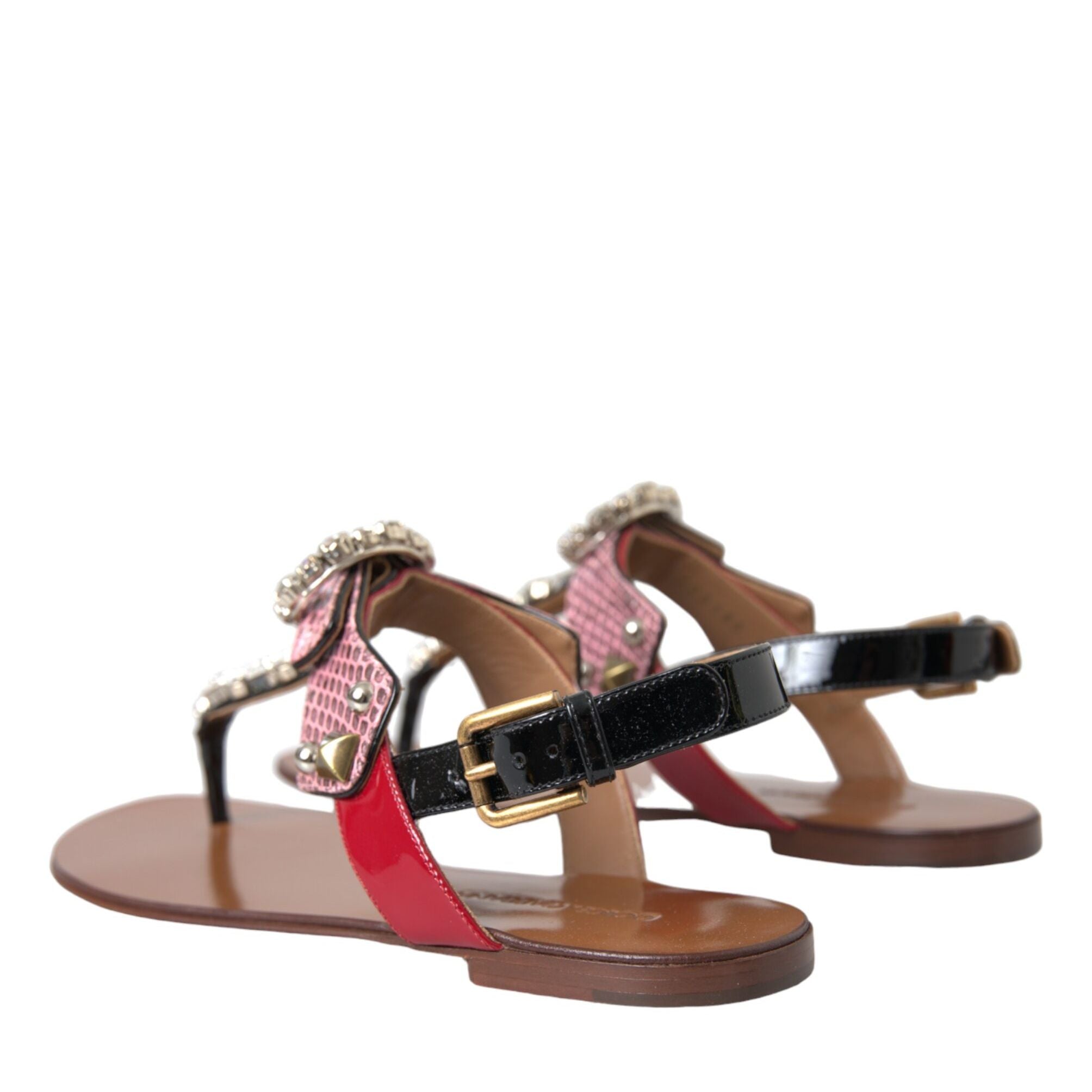 Dolce & Gabbana Multicolor Crystal Sandals Flip Flops Shoes