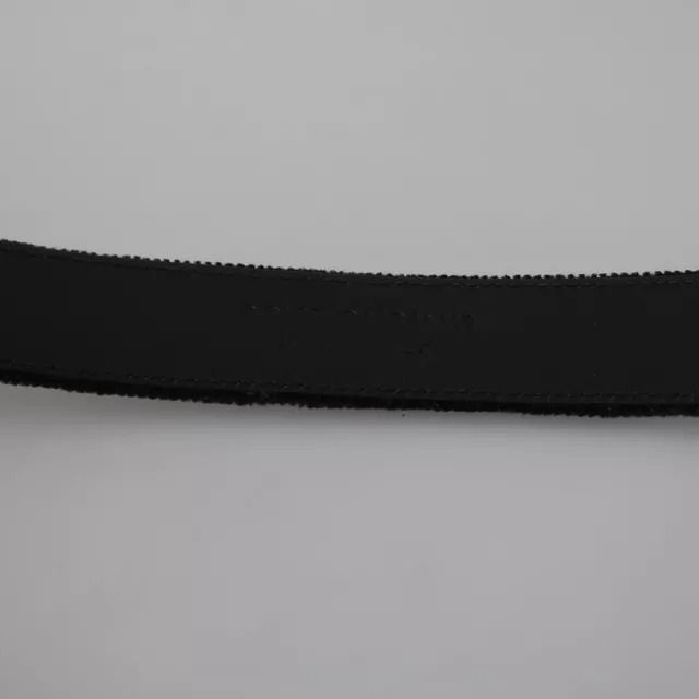 Dolce & Gabbana Black Velvet Silver Tone Metal Buckle Men Belt