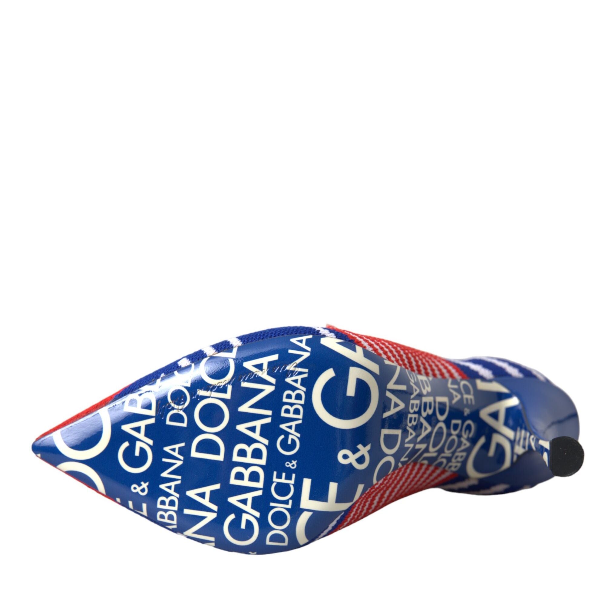 Dolce & Gabbana Red Blue Stretch Sock Style Short Boots Logo Shoes